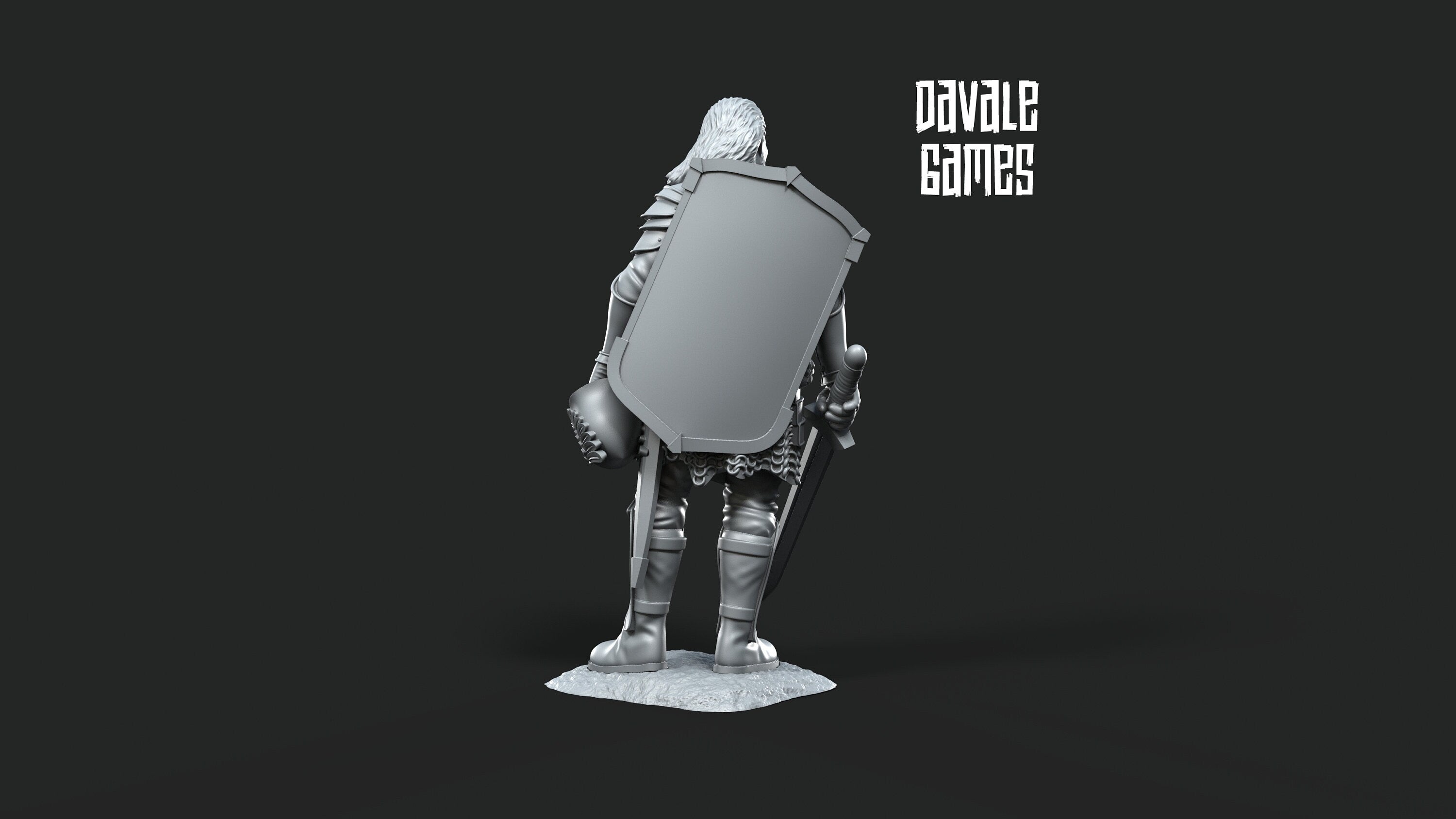 Gandor - Veteran Grey Castle Captain V1, Protectors of the Shire, Dune Din, Bowmen, Scouts miniatures for wargame D&D, Lotr...