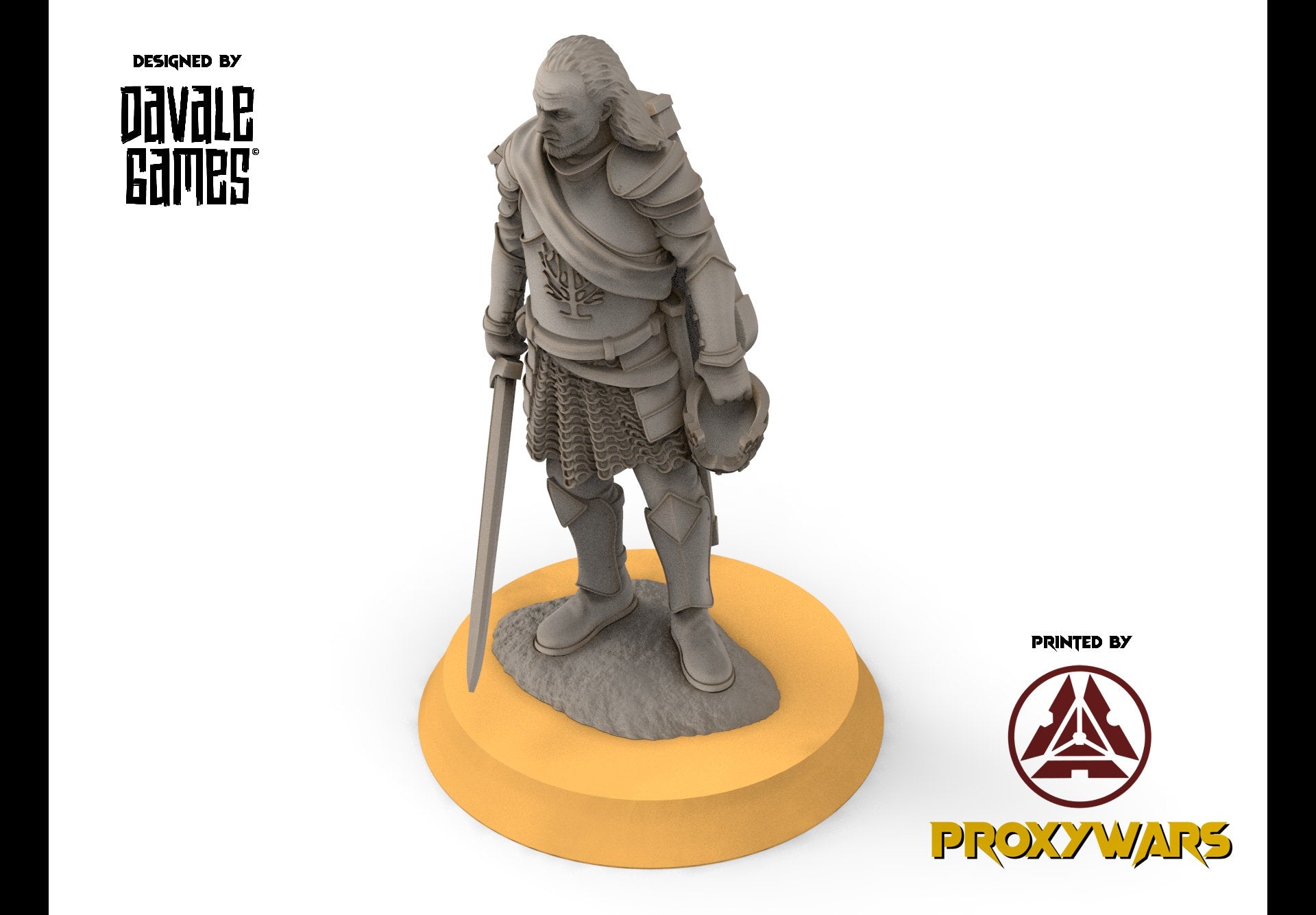 Gandor - Veteran Grey Castle Captain V1, Protectors of the Shire, Dune Din, Bowmen, Scouts miniatures for wargame D&D, Lotr...