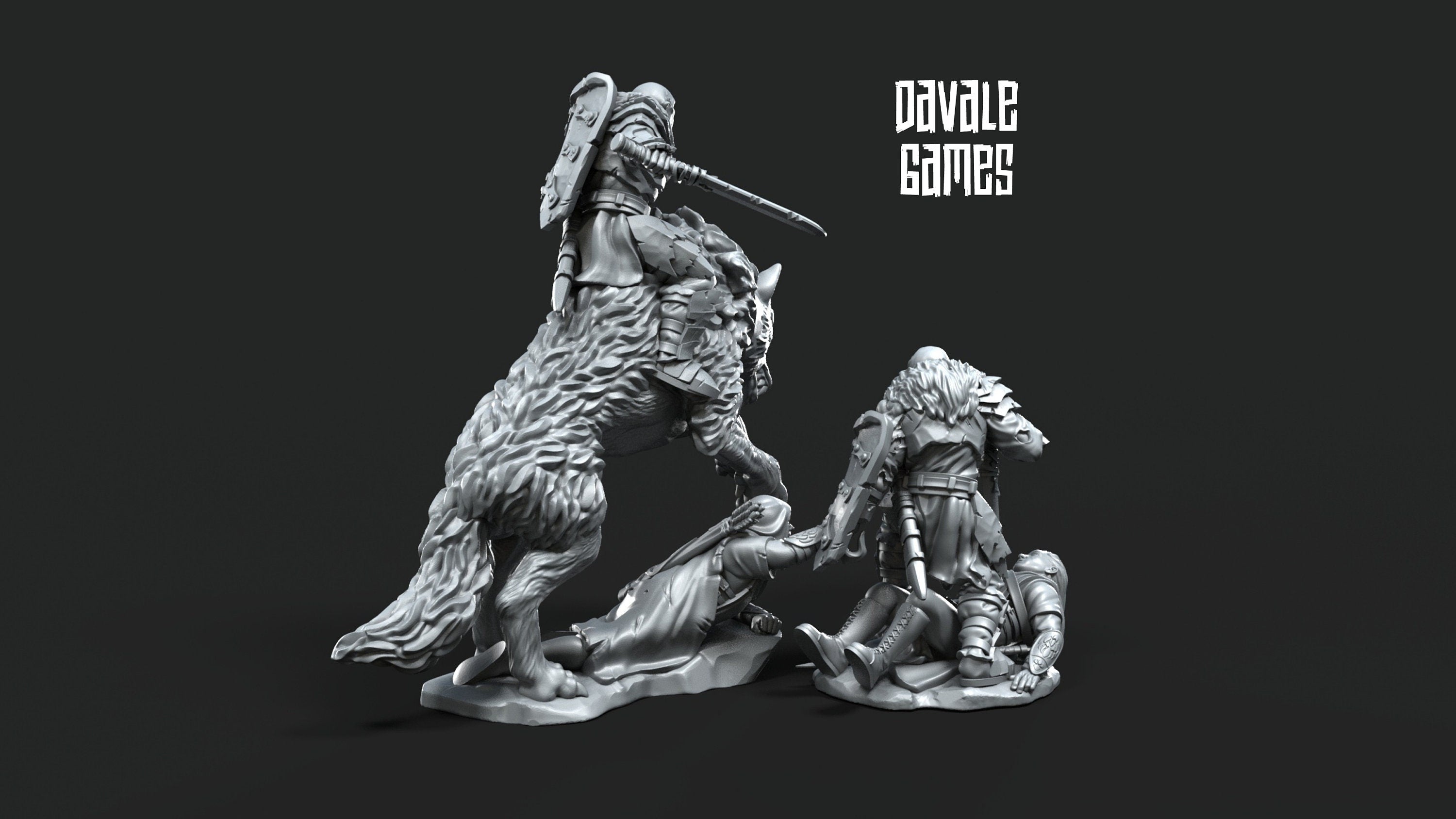 Orc horde - Dark Mage on Wyvern, Orc warriors warband, Davale, Middle rings miniatures pour wargame D&D, SDA...