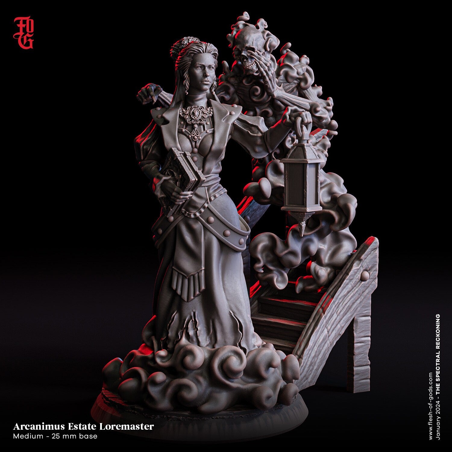The Spectral Reckoning - Hero -Arcanimus Estate Loremaster (Medium - 25 mm), Flesh of Gods, for Wargames, Dungeons & Dragons TTRPG