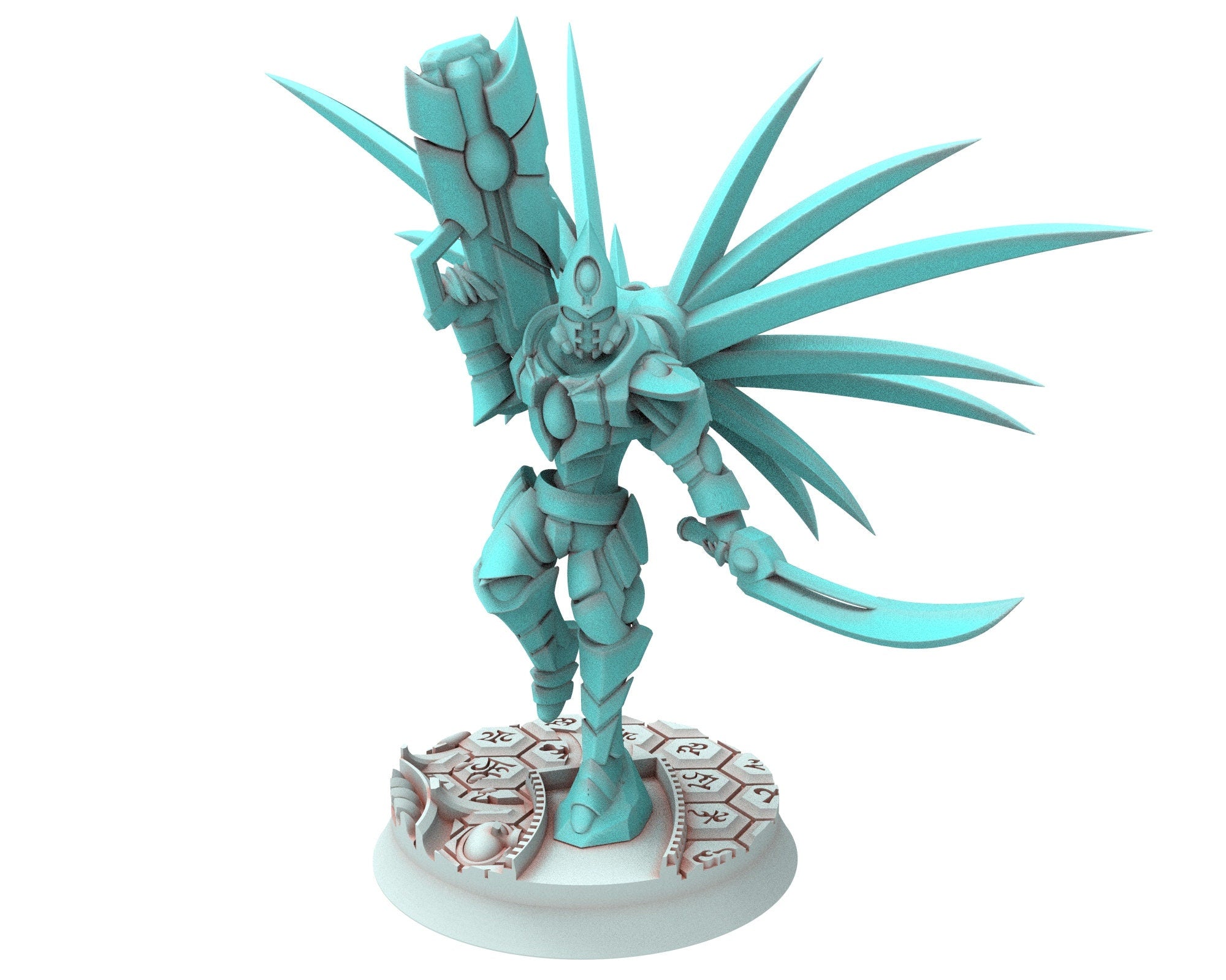 Space Elves - Flying Warriors & Boss modular miniature - Tech Elves Edge Miniatures, The Cursed Dimension