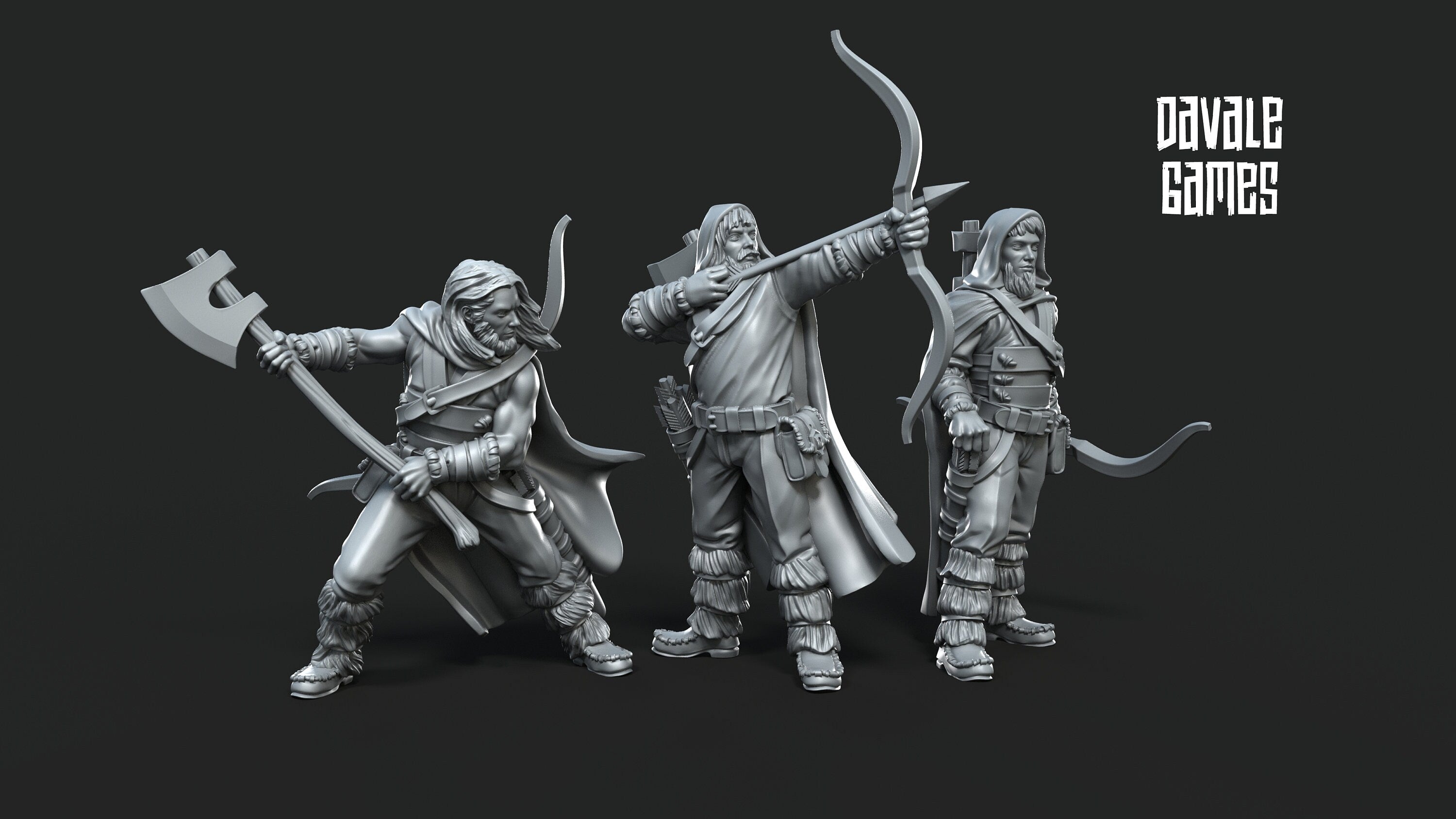 Bearings - 6x Bearmen on foot - Fantasy, davale games, for Wargames, Pathfinder, Dungeons & Dragons