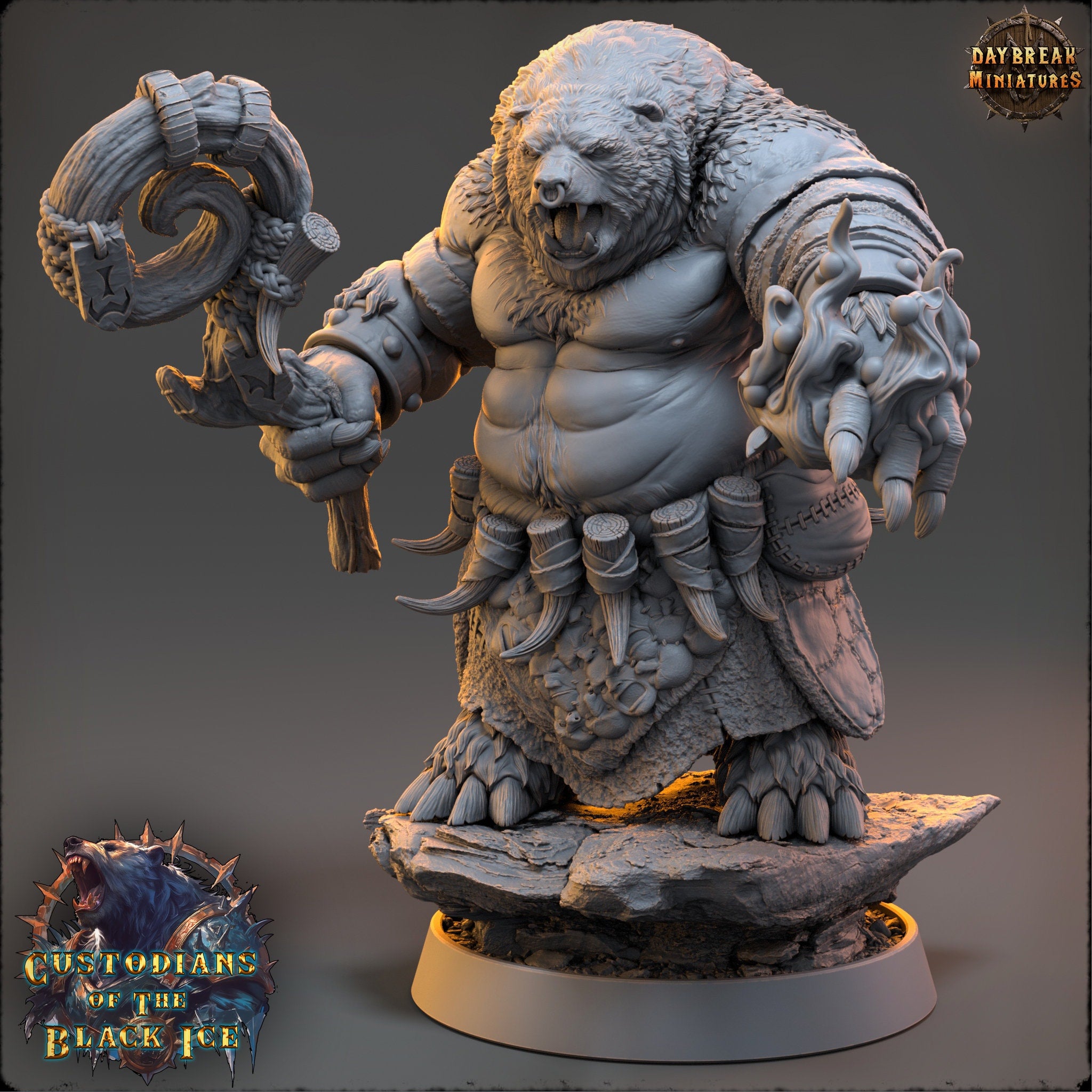Custodians of The Black Ice - Clubber Zang, quest for glory, DayBreak Miniatures, for Wargames, Dungeons & Dragons TTRPG