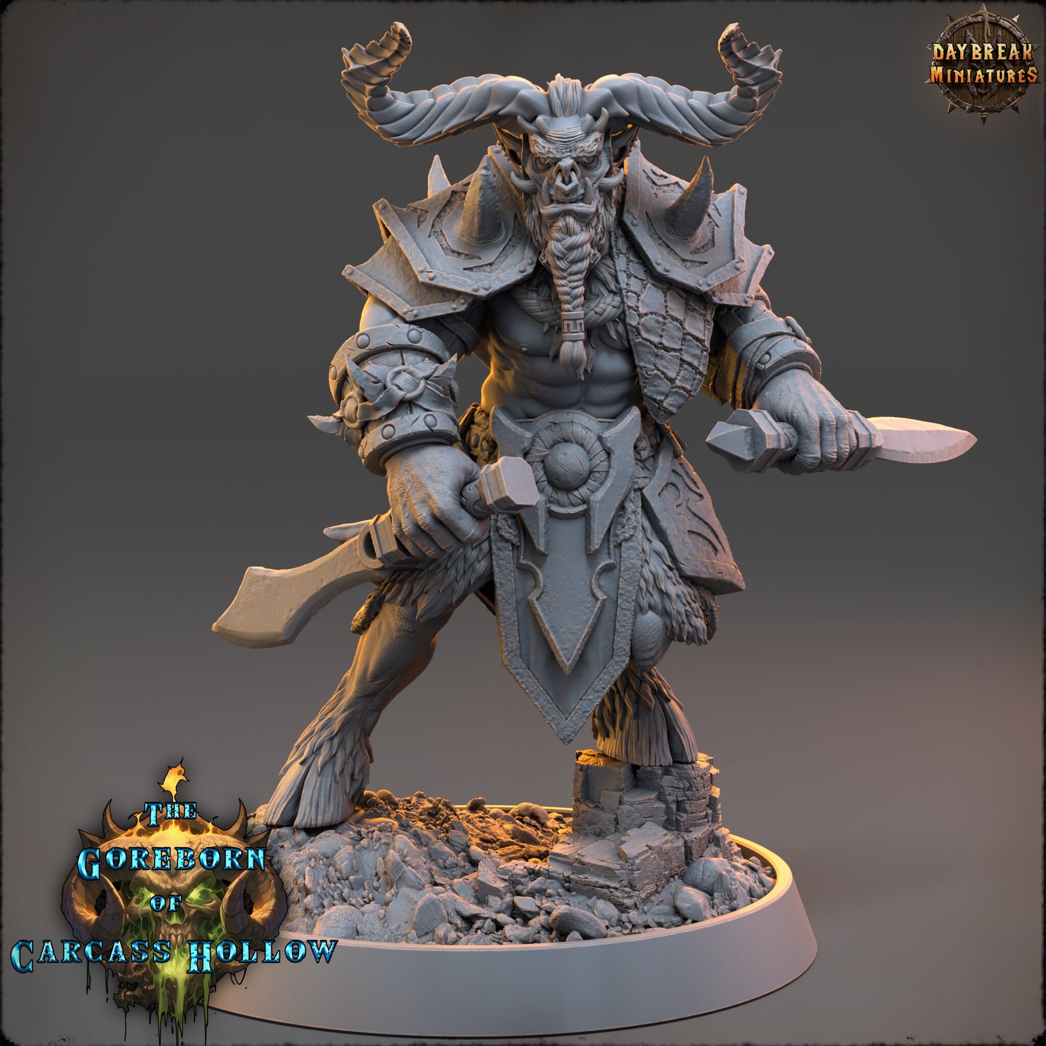 The Goreborn of Carcass Hollow - Drethok Zarnal, quest for glory, DayBreak Miniatures, for Wargames, Dungeons & Dragons TTRPG