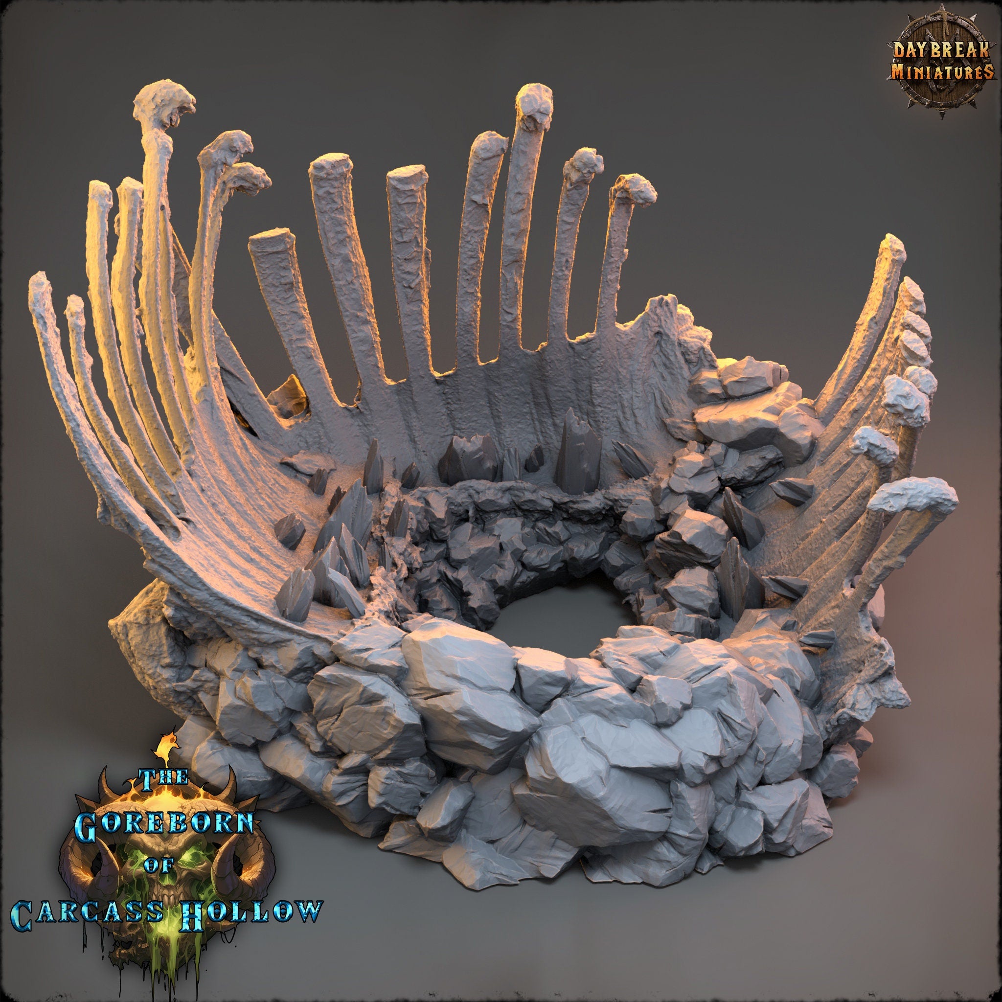The Goreborn of Carcass Hollow - Bone Grotto, quest for glory, DayBreak Miniatures, for Wargames, Dungeons & Dragons TTRPG