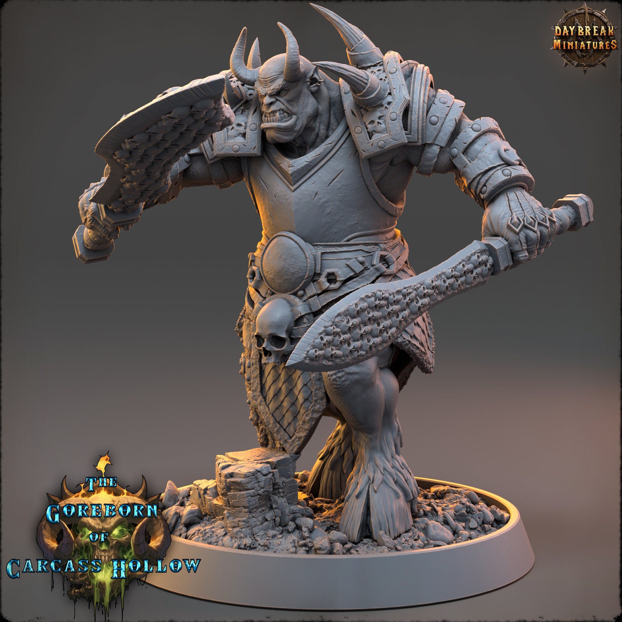 The Goreborn of Carcass Hollow - Thalrak Rynor, quest for glory, DayBreak Miniatures, for Wargames, Dungeons & Dragons TTRPG