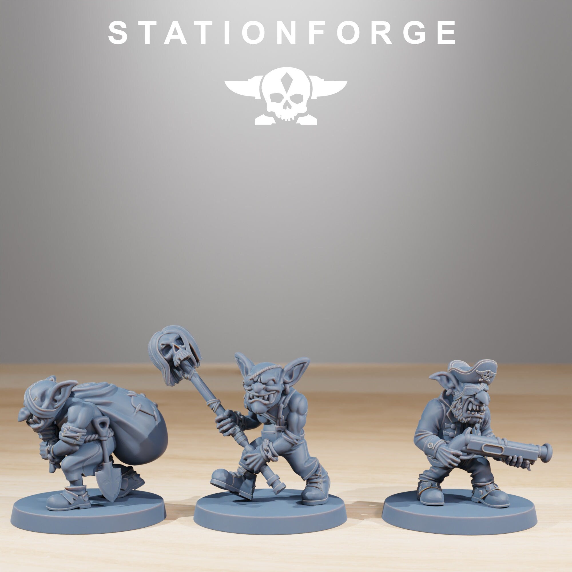 Green Skin - Gobs Infantry Pirates x19, post apocalyptic empire, usable for tabletop wargame.