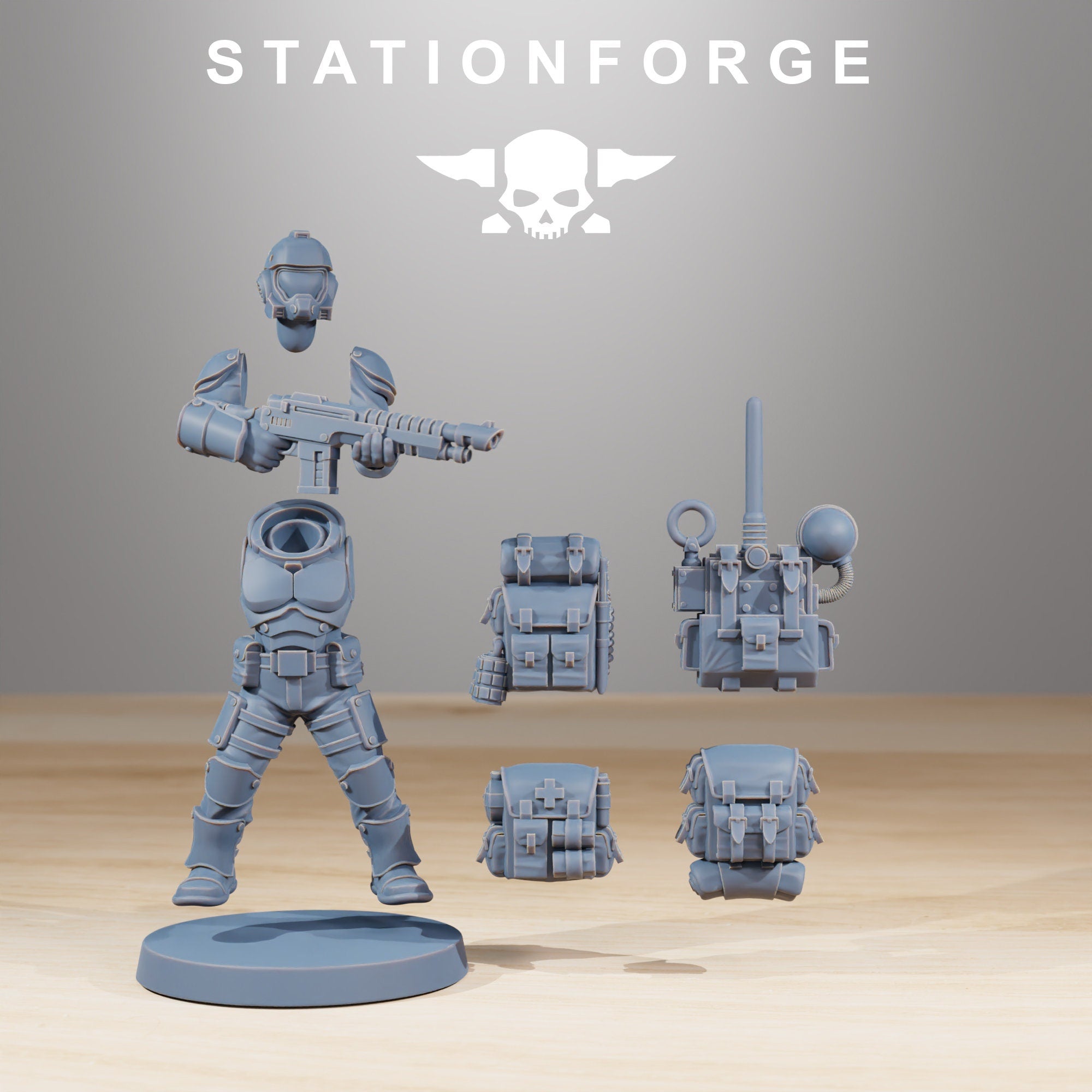 National Guard - Vaskar Infantry Builder kit, mechanized infantry, post apocalyptic empire, usable for tabletop wargame.