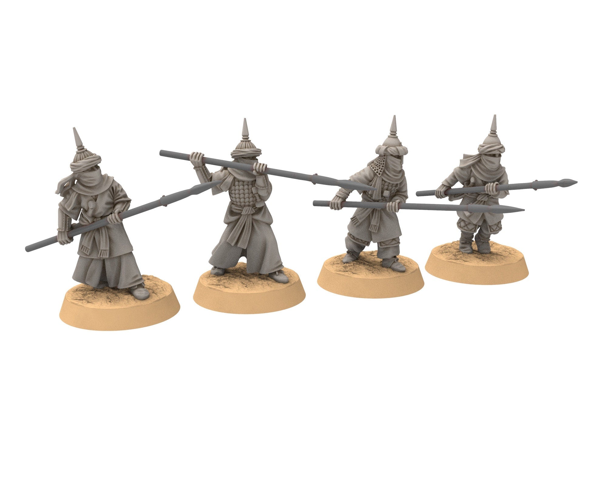 Harad - Southron x50 Oriental Shields, Berber nomads, Harad Bedouin Arabs Sarazins Medbury miniatures for wargame D&D, Lotr...