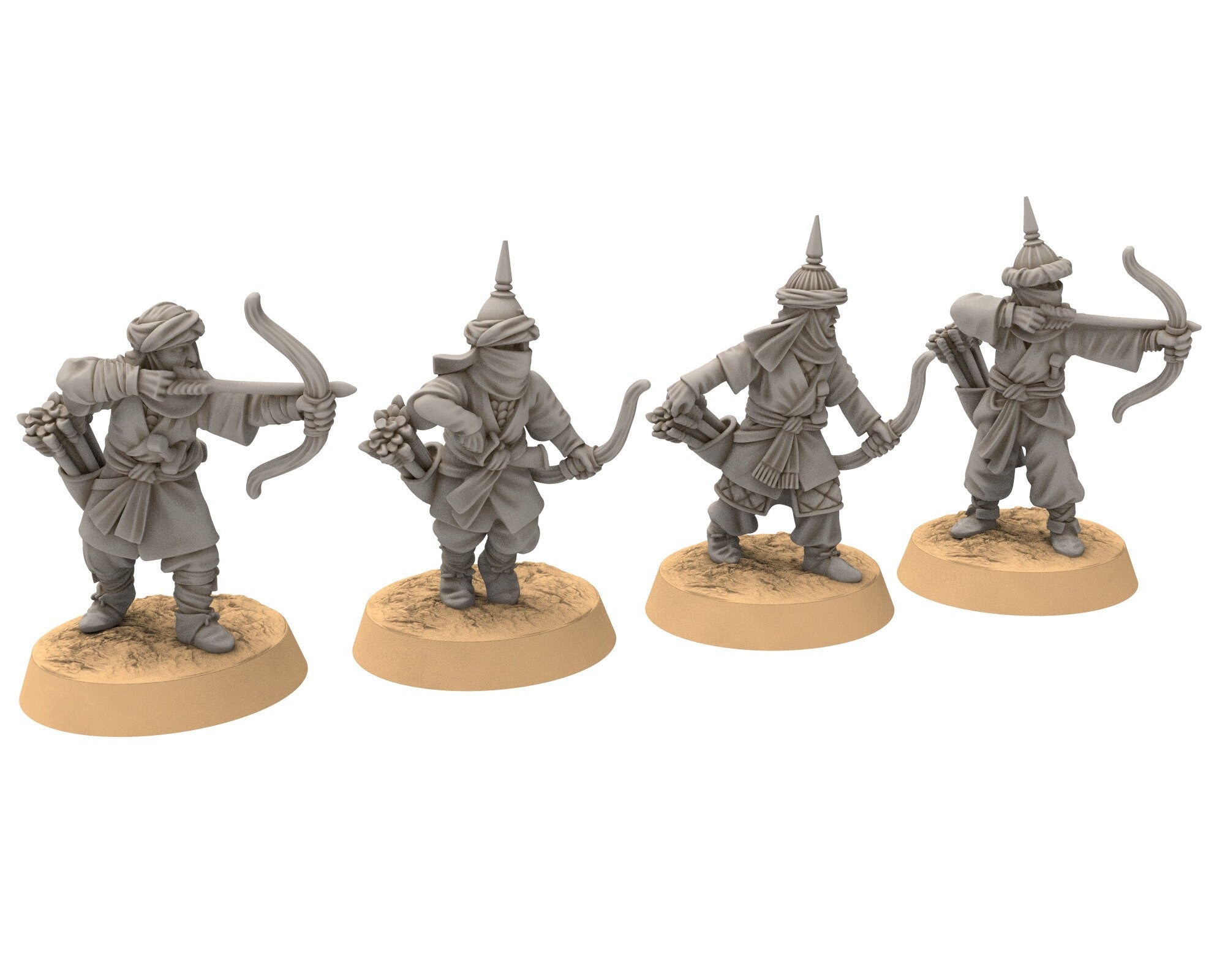 Harad - Southron Conscript with Spears on foot, Berber nomads, Harad Bedouin Arabs Sarazins Medbury miniatures for wargame D&D, Lotr...