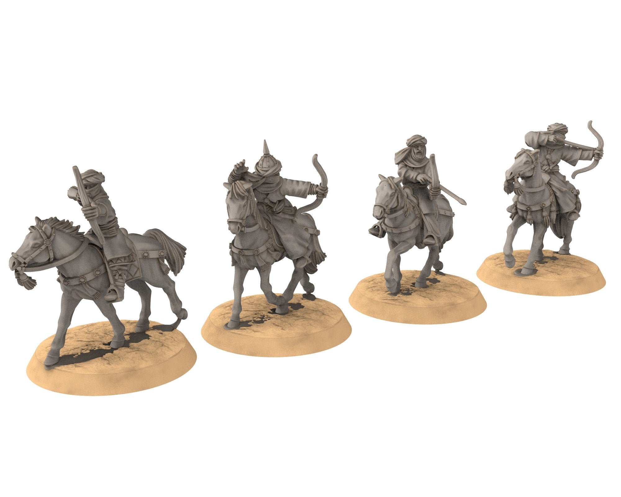 Harad - Southron Cavalry with Spears, Berber nomads, Harad Bedouin Arabs Sarazins Medbury miniatures for wargame D&D, Lotr...