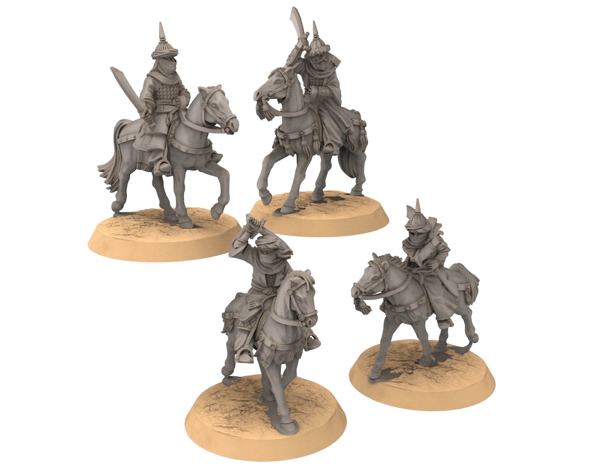 Harad - Southron Horses, Berber nomads, Harad Bedouin Arabs Sarazins Medbury miniatures for wargame D&D, Lotr...