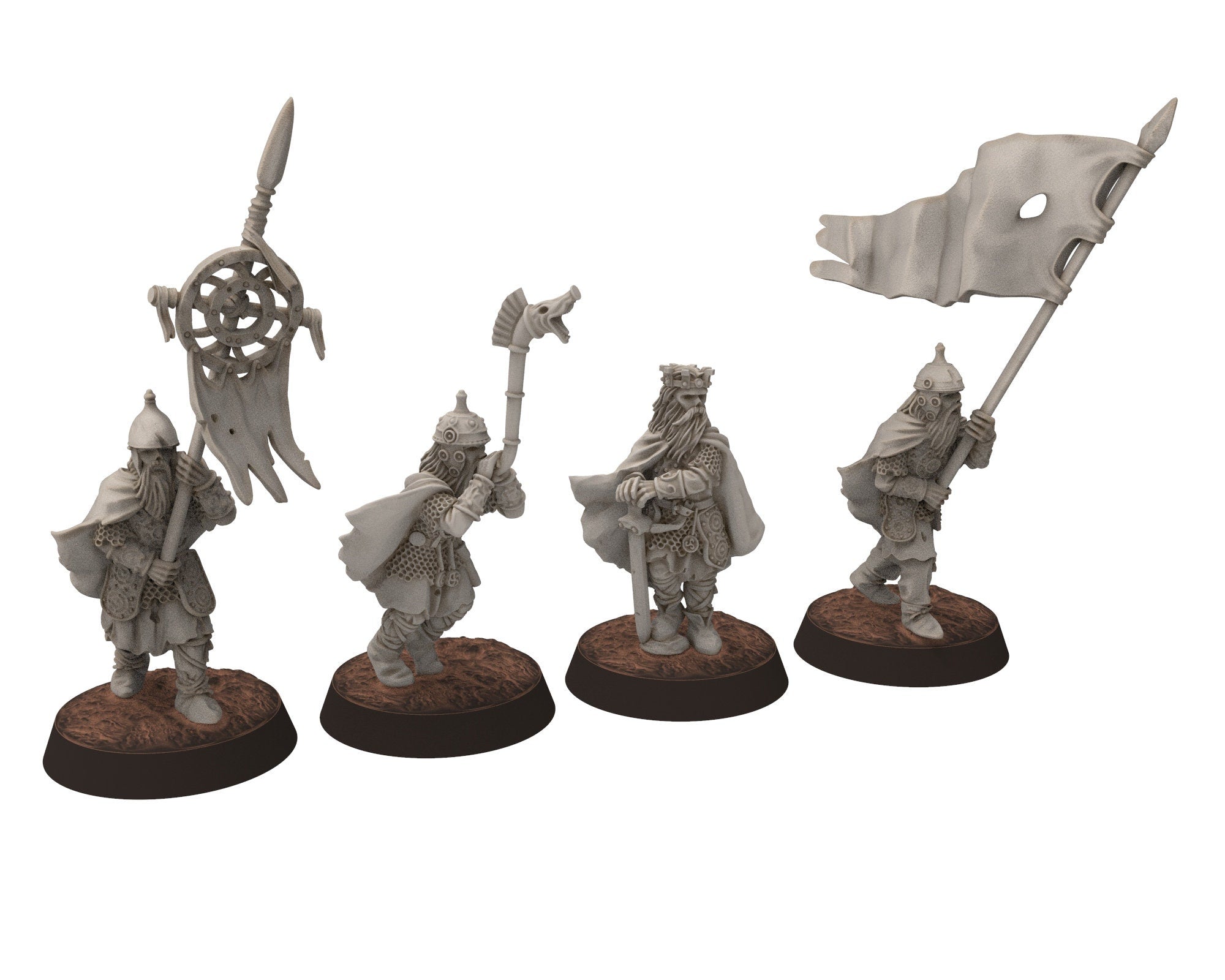 Undead Ghosts - Flag of Ghosty Gaul specters of the old war, under the mountain, miniatures for wargame D&D, LOTR...