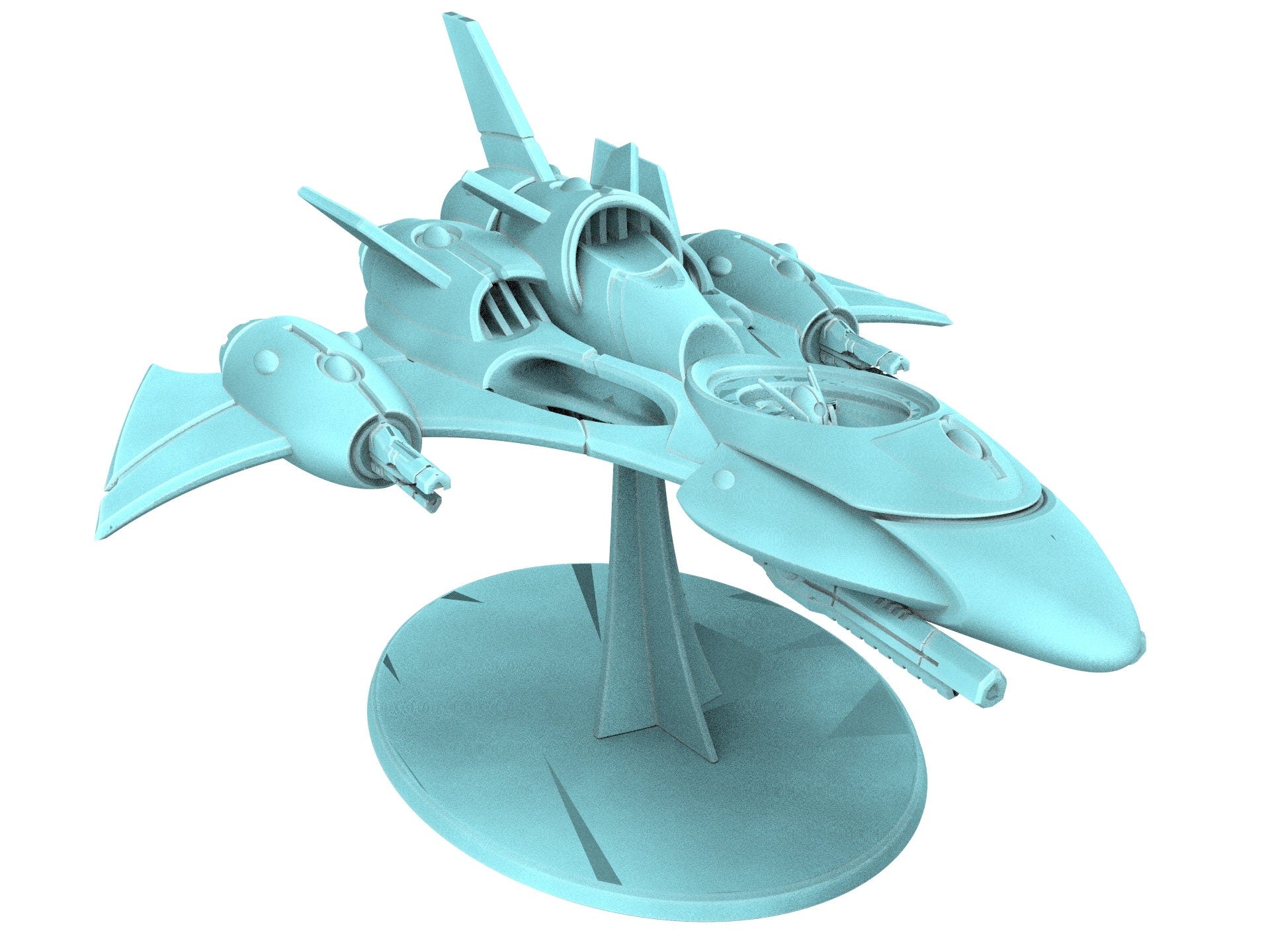 Space Elves - x1 Tech Elves Fighter Bomber - Tech Elves Edge Miniatures, The Cursed Dimension