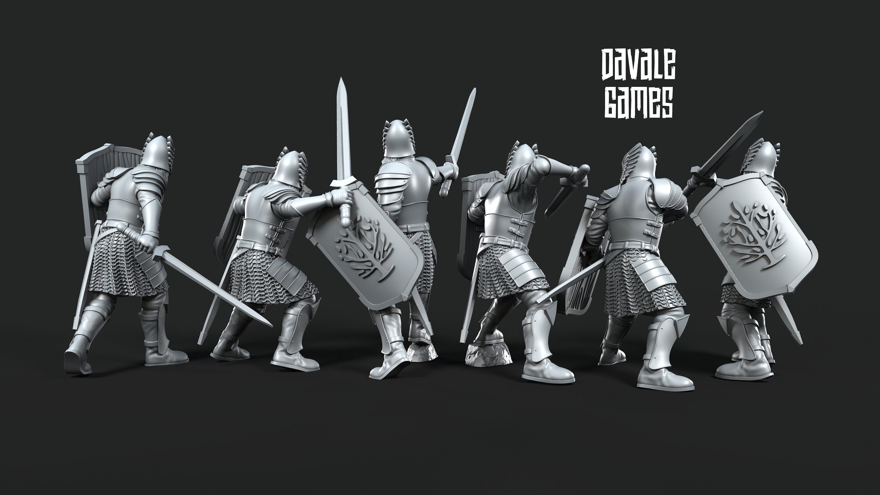 Gandor - Grey Castle Warriors with swords, Protectors of the Shire, Dune Din, Bowmen, Scouts miniatures for wargame D&D, Lotr...