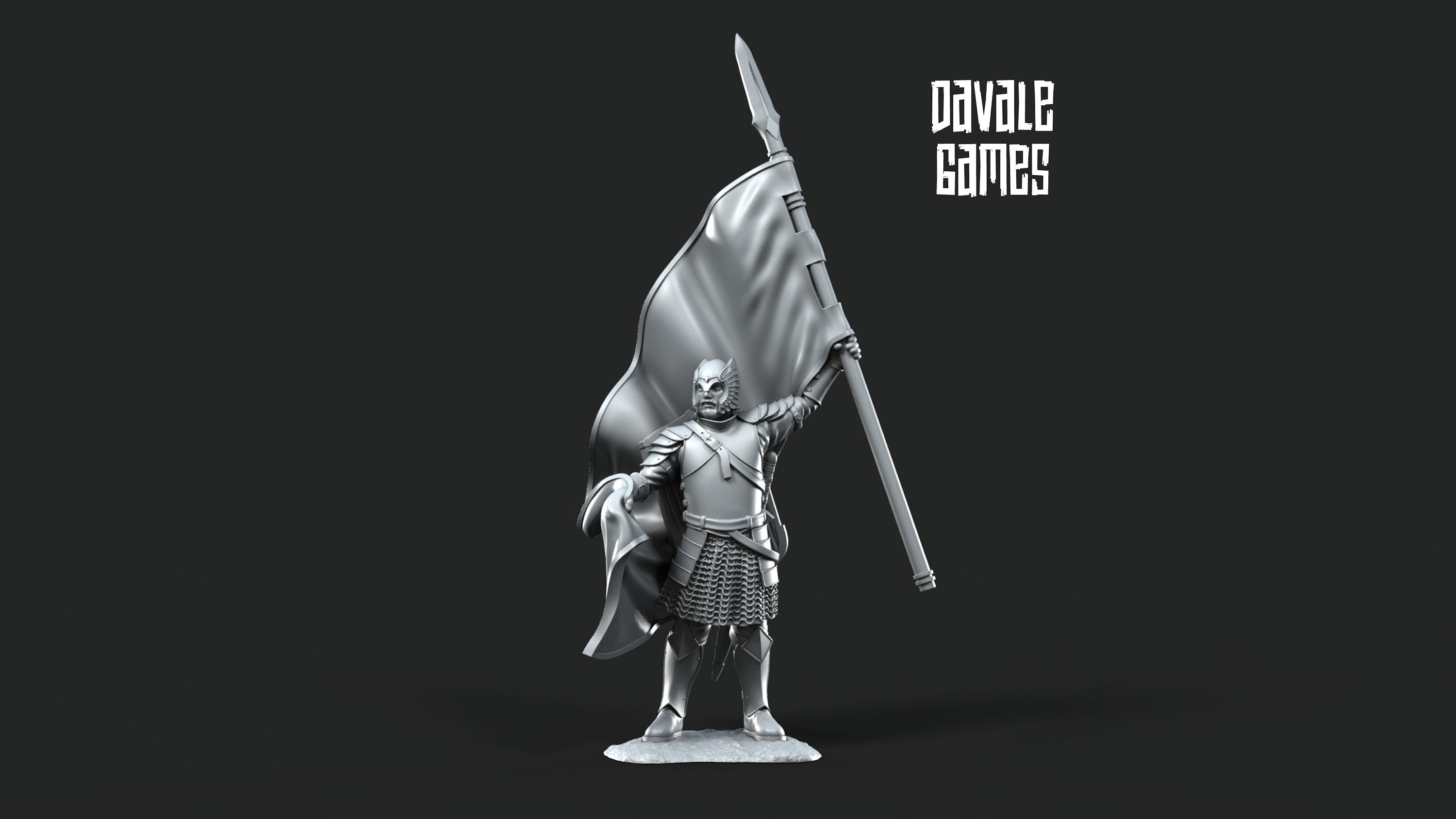 Gandor - Grey Castle Banner, Protectors of the Shire, Dune Din, Bowmen, Scouts miniatures for wargame D&D, Lotr...