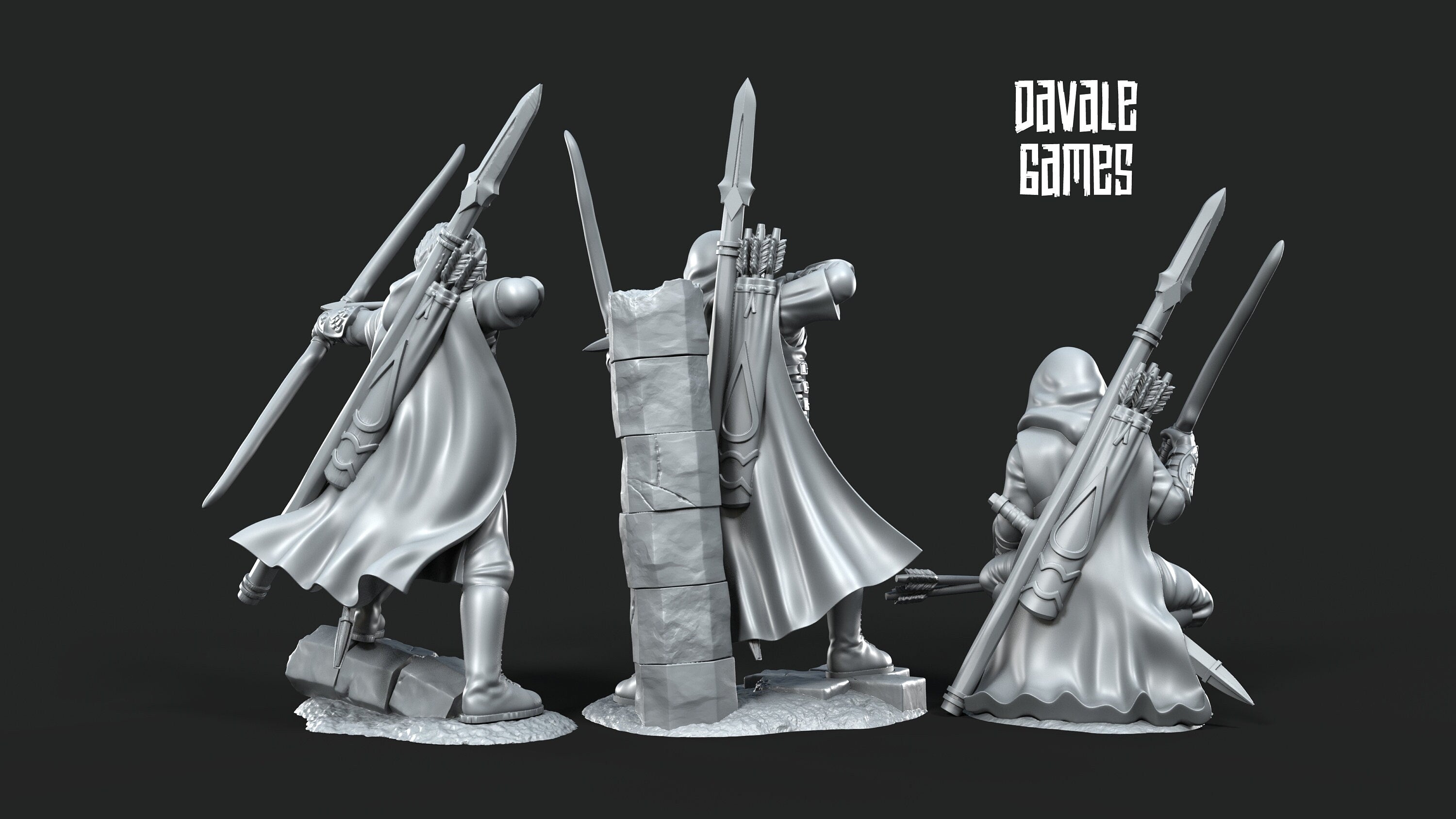 Gandor - Rangers of the North, Protectors of the Shire, Dune Din, Misty Mountains, Bowmen, Scouts miniatures for wargame D&D, Lotr...