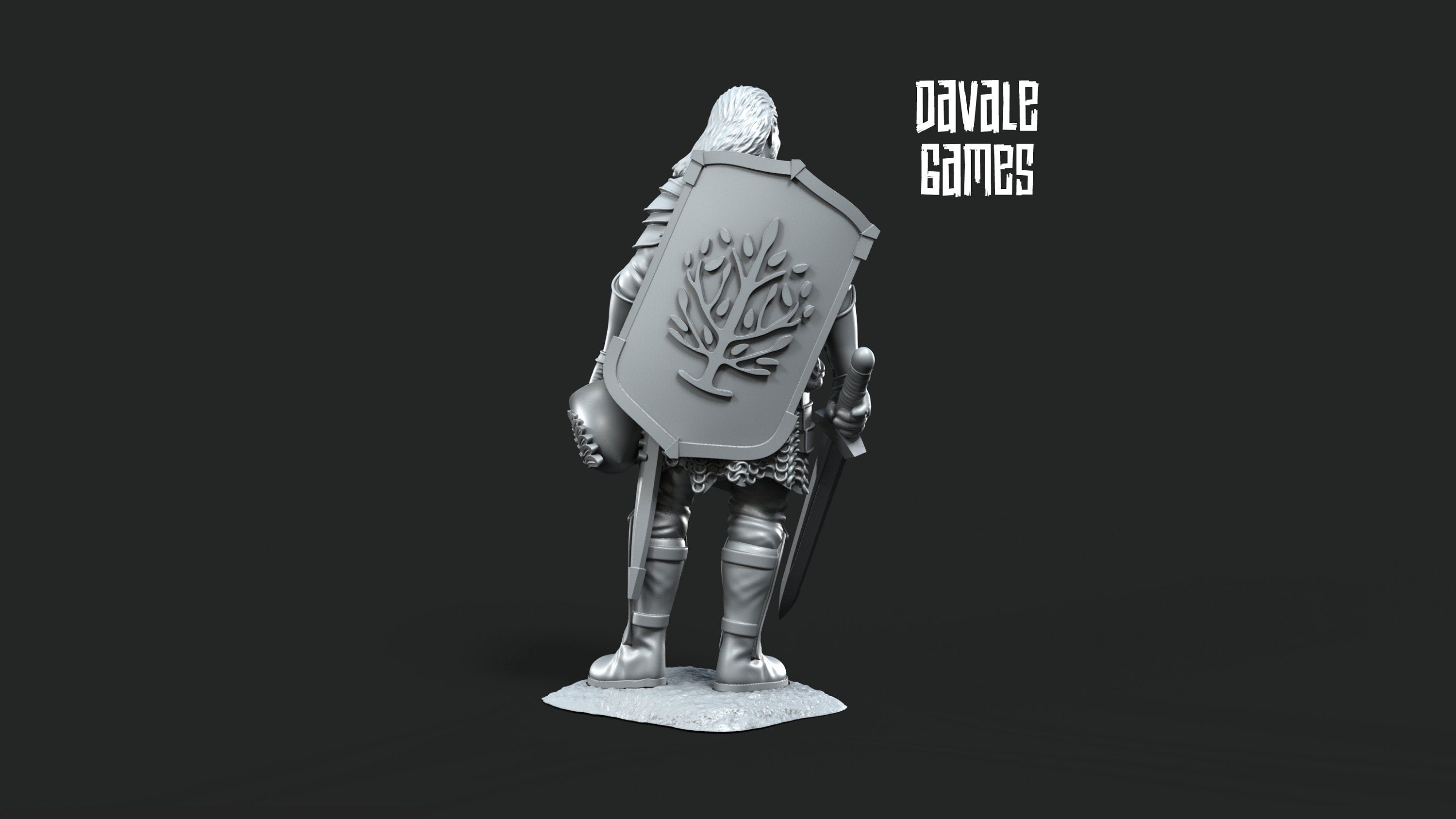 Gandor - Veteran Grey Castle Captain V1, Protectors of the Shire, Dune Din, Bowmen, Scouts miniatures for wargame D&D, Lotr...