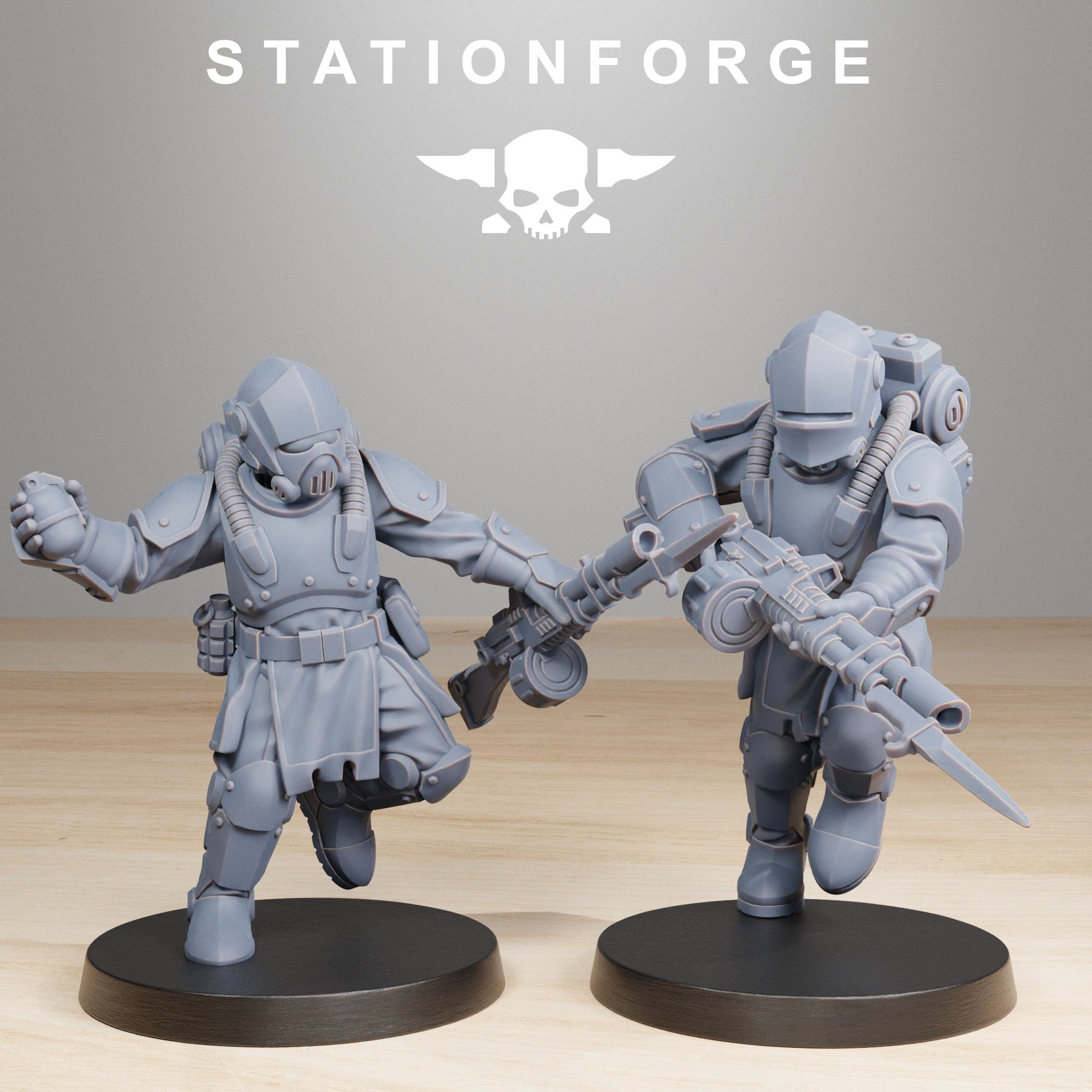 National Guard - x20 RoyalGuard Infantry, assassin, mechanized infantry, post apocalyptic empire, usable for tabletop wargame.