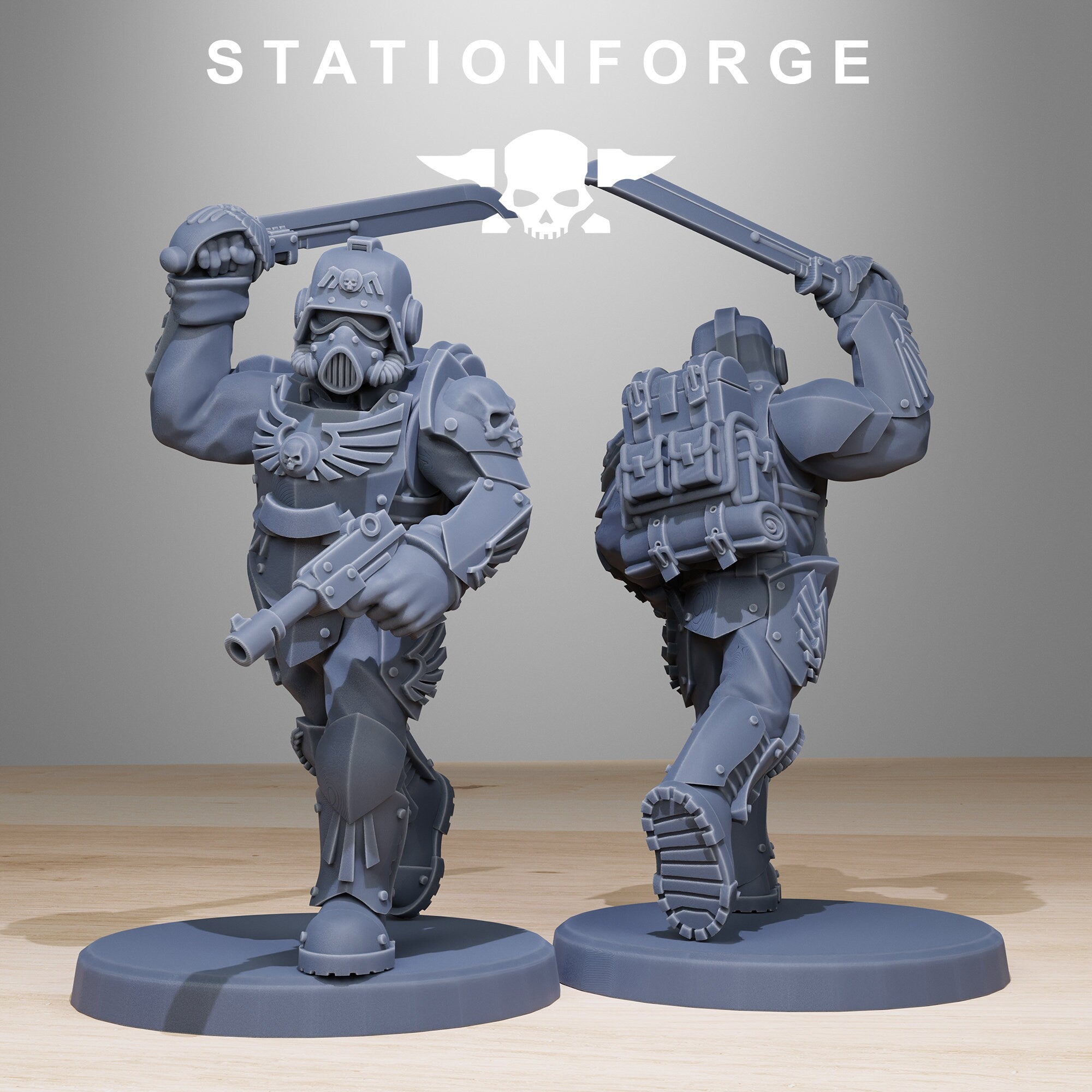 GrimGuard - x12 Elites, mechanized infantry, post apocalyptic empire, usable for tabletop wargame.