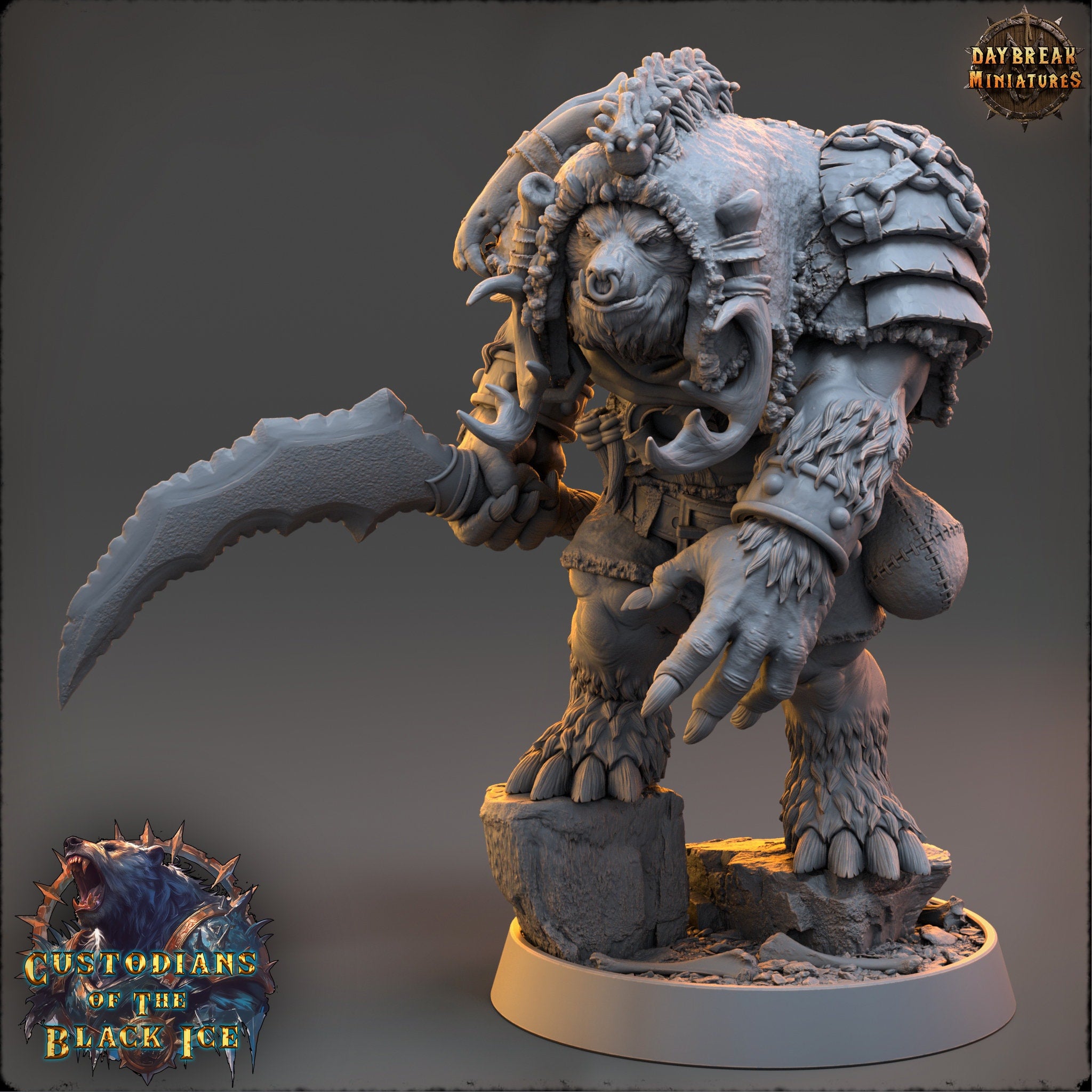 Custodians of The Black Ice - Clubber Zang, quest for glory, DayBreak Miniatures, for Wargames, Dungeons & Dragons TTRPG