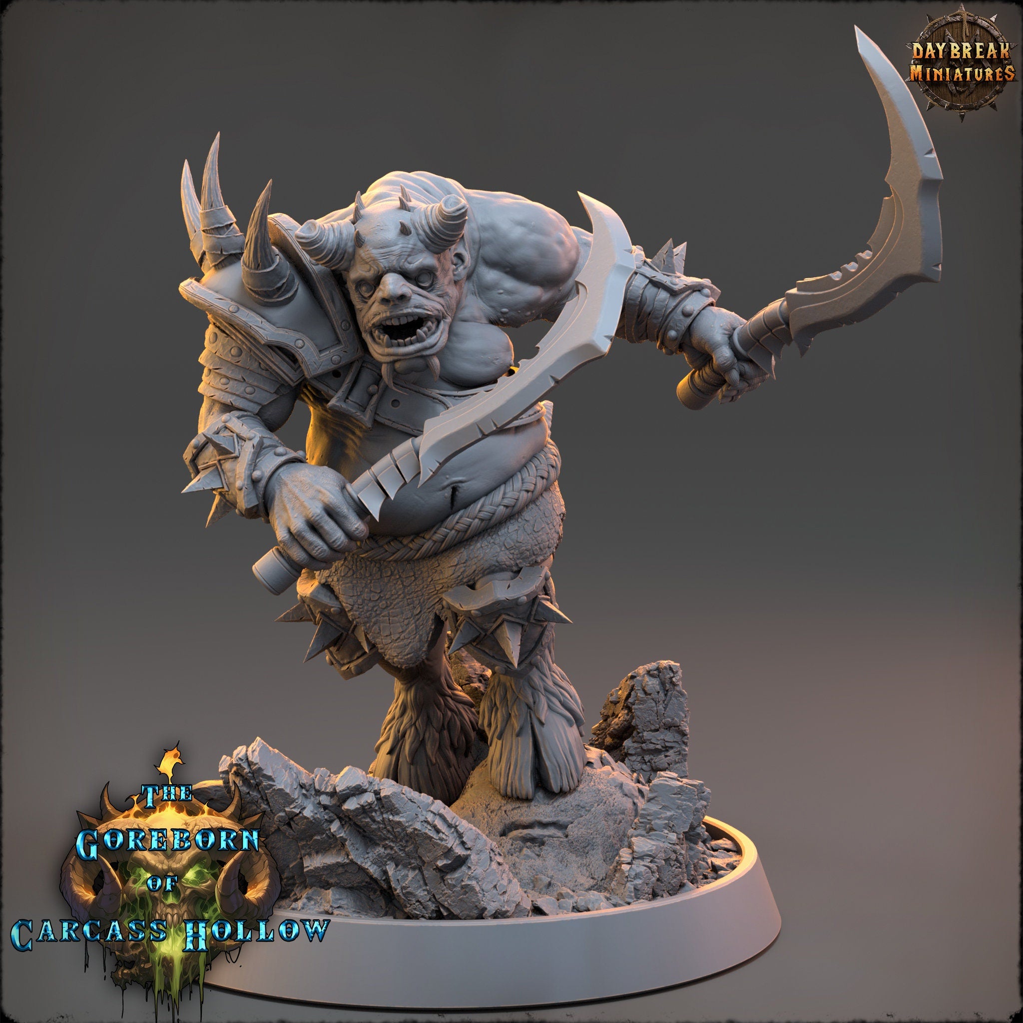 The Goreborn of Carcass Hollow - Myrath Spikeskull, quest for glory, DayBreak Miniatures, for Wargames, Dungeons & Dragons TTRPG