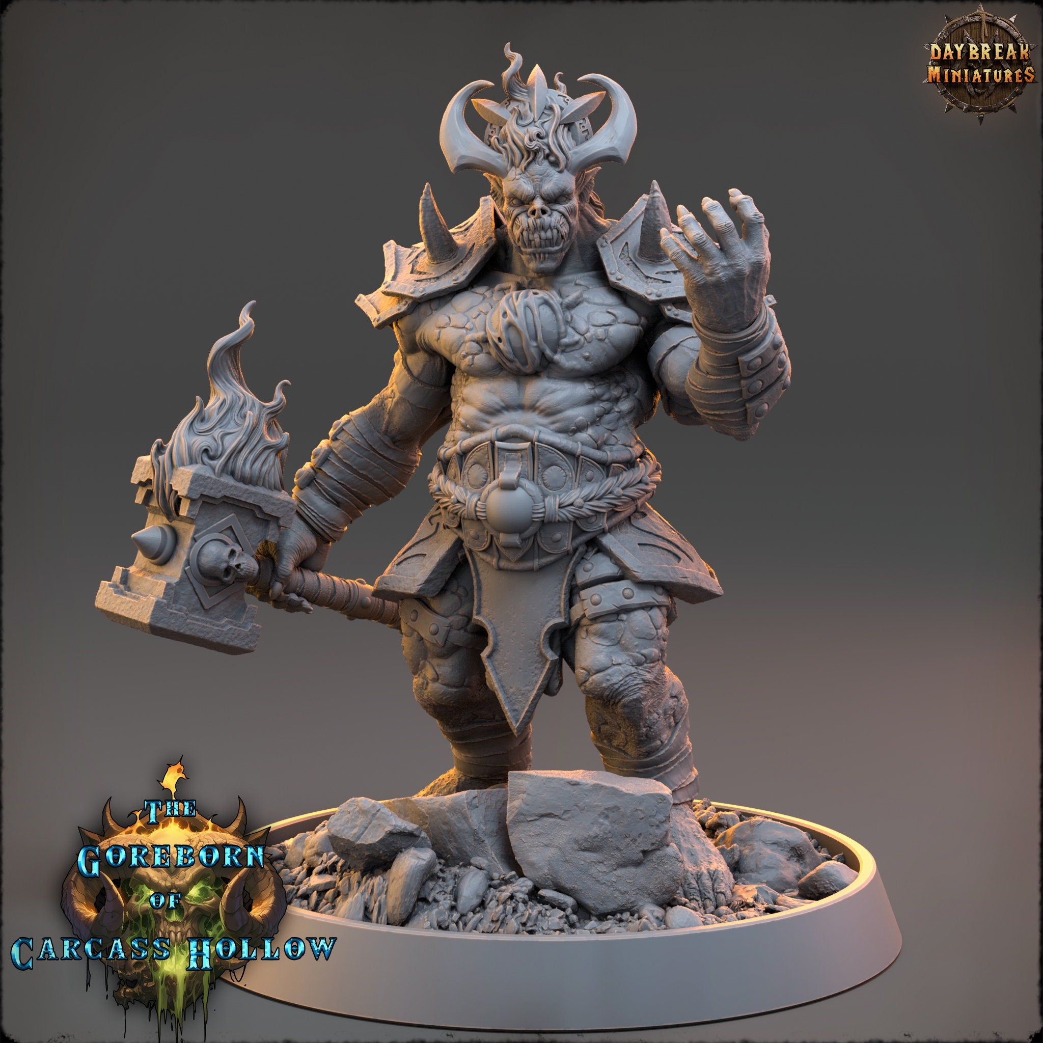 The Goreborn of Carcass Hollow - Myrath Spikeskull, quest for glory, DayBreak Miniatures, for Wargames, Dungeons & Dragons TTRPG