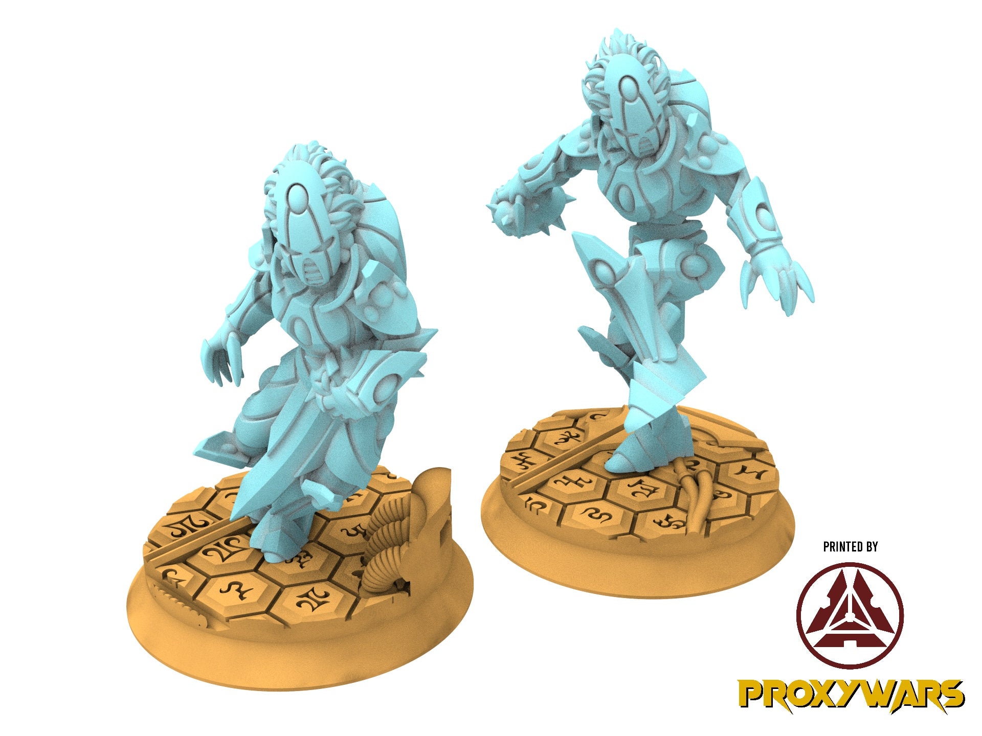 Space Elves - x2 SpikeBall Scorched Warrior - Tech Elves Edge Miniatures, The Cursed Dimension
