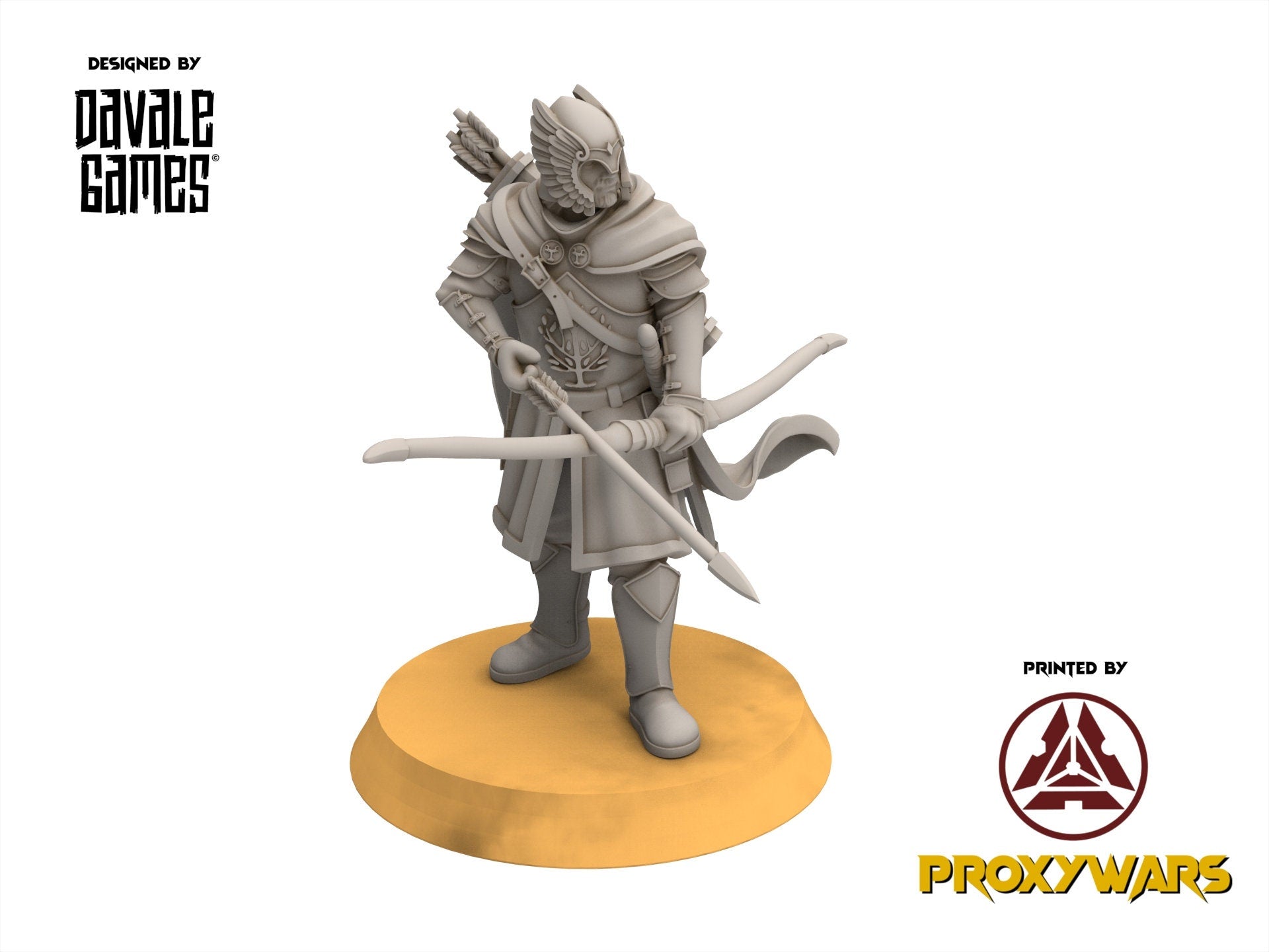 Gandor - x3 Grey Castle Guard with Long Bows, Protectors of the Shire, Dune Din, Merbury, Bowmen, Scouts miniatures for wargame D&D, Lotr...