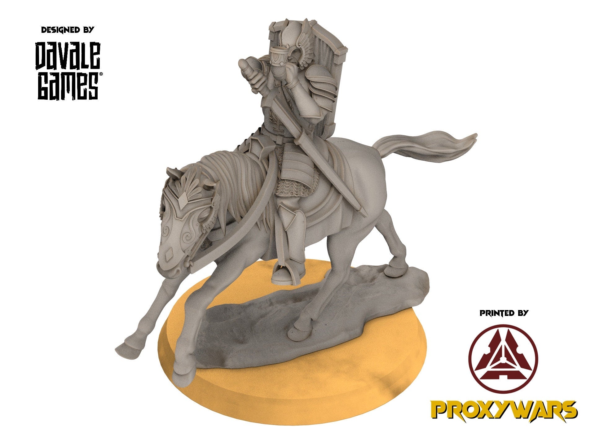 Gandor - Grey Castle Horn Mounted and foot, Banner Protectors of the shire, miniatures for wargame D&D, Lotr...