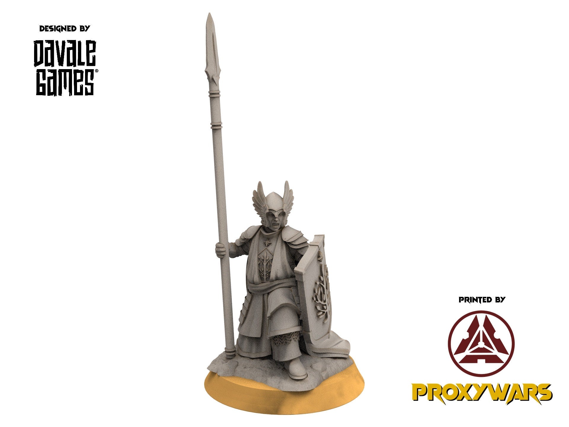 Gandor - Grey Castle 3x Guards of the Grey Tree foot, Banner Protectors of the shire, miniatures for wargame D&D, Lotr...