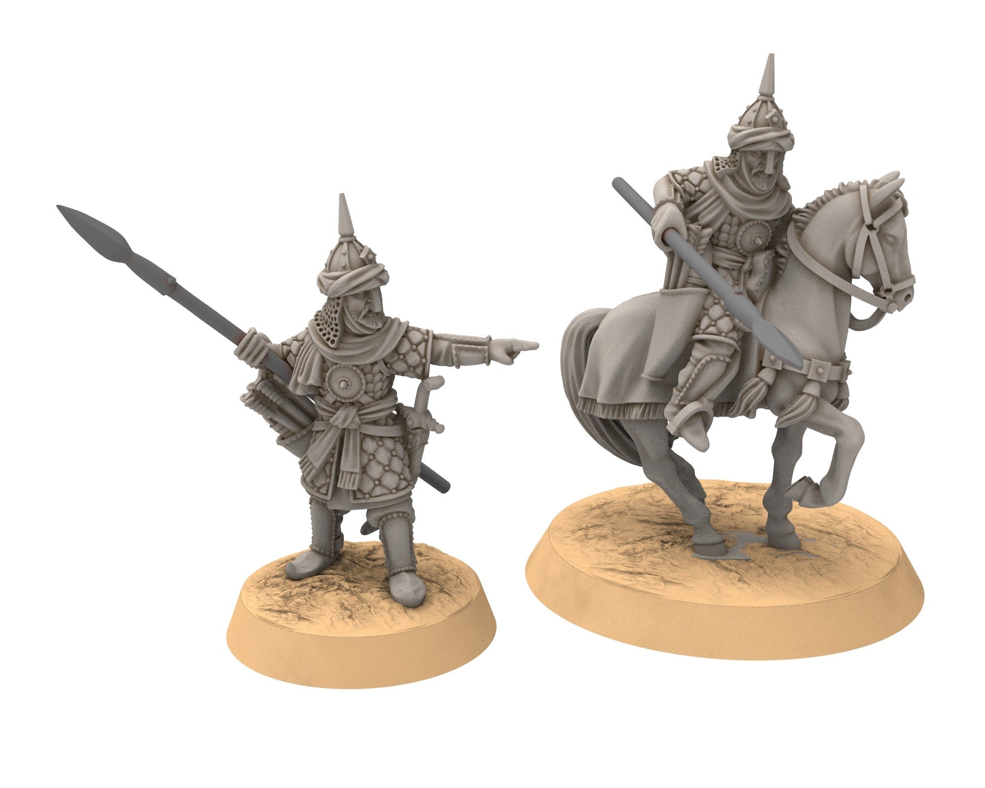 Harad - Southron Cheiftan on foot, Berber nomads, Harad Bedouin Arabs Sarazins Medbury miniatures for wargame D&D, Lotr...