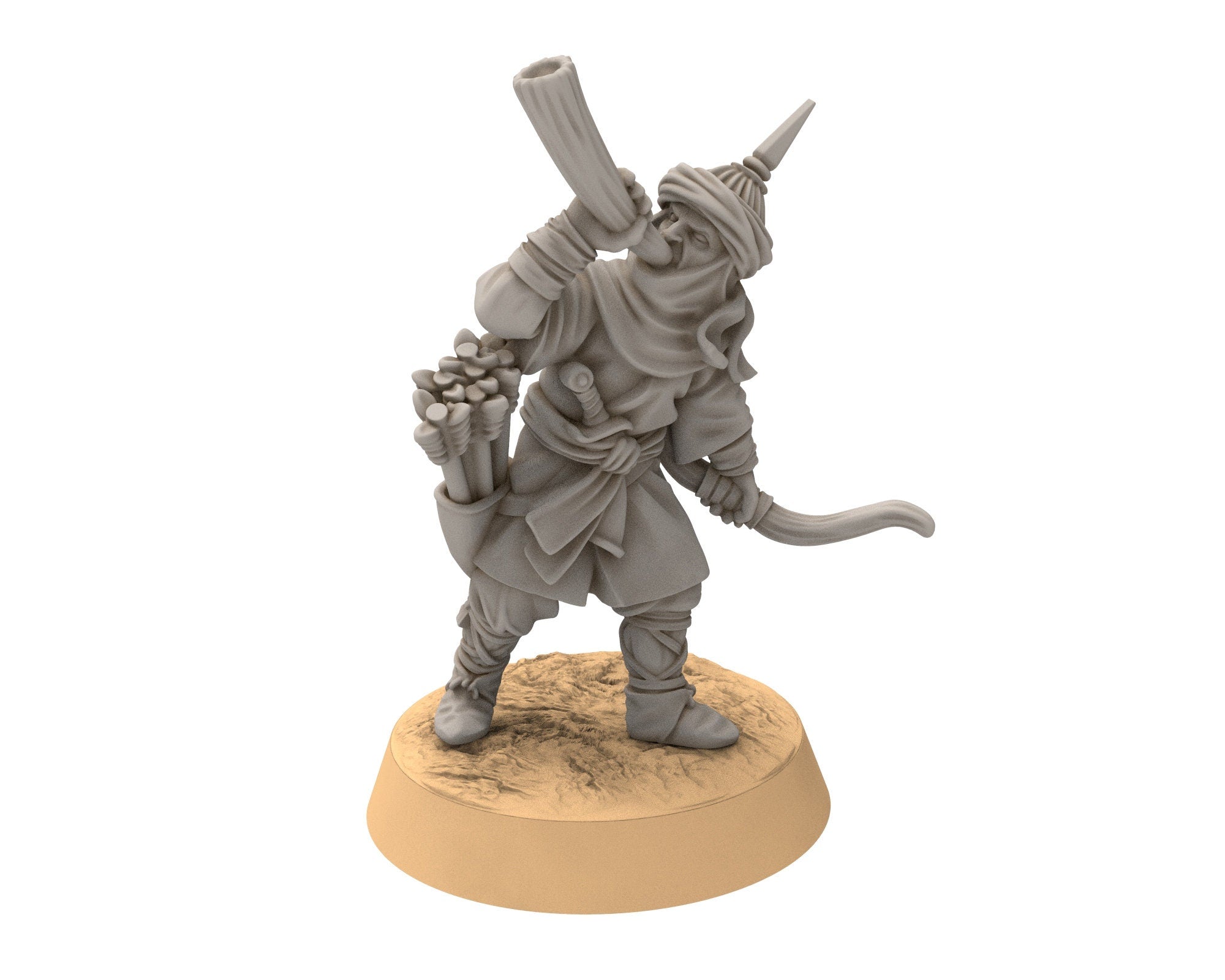 Harad - Southron Banner on foot, Berber nomads, Harad Bedouin Arabs Sarazins Medbury miniatures for wargame D&D, Lotr...