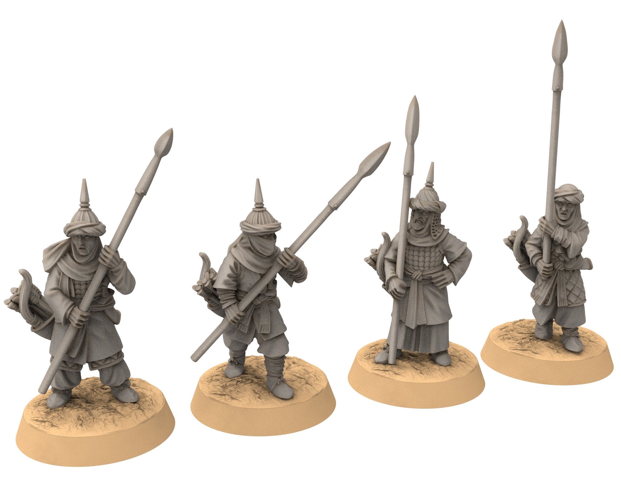 Harad - Southron Besieged Conscript with Rocks, Berber nomads, Harad Bedouin Arabs Sarazins Medbury miniatures for wargame D&D, Lotr...