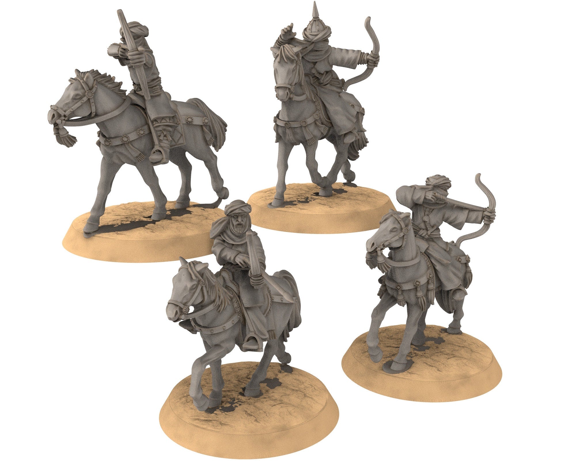Harad - Southron Horses, Berber nomads, Harad Bedouin Arabs Sarazins Medbury miniatures for wargame D&D, Lotr...