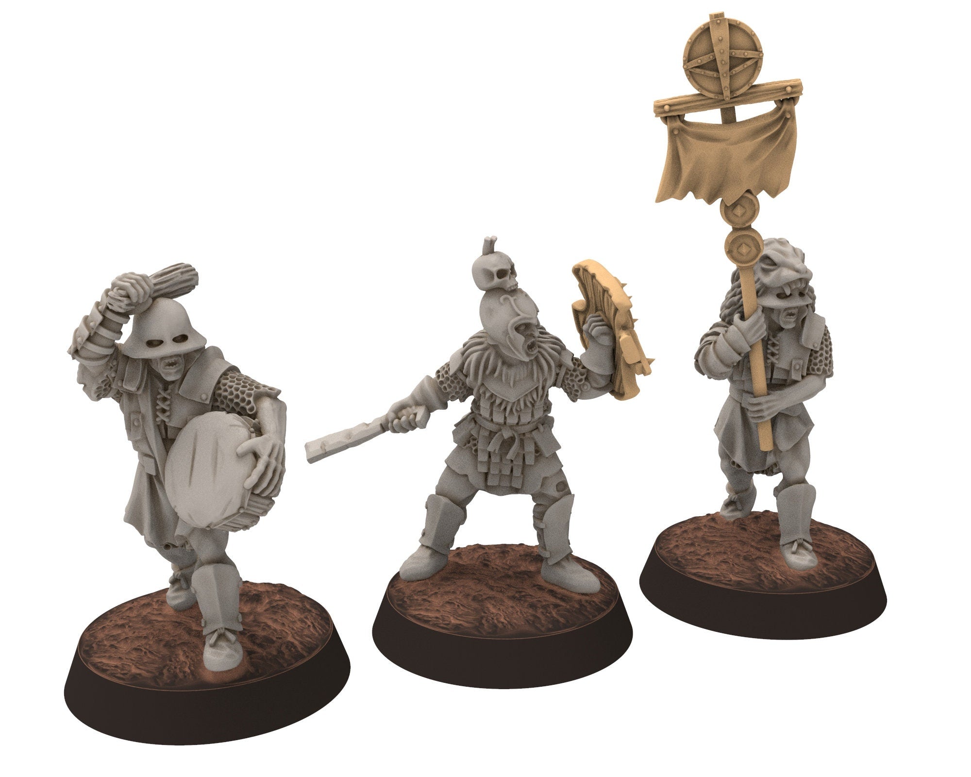 Orc horde - Orc Captain mounted, Orc warriors warband, Middle rings miniatures pour wargame D&D, SDA... Medbury miniatures