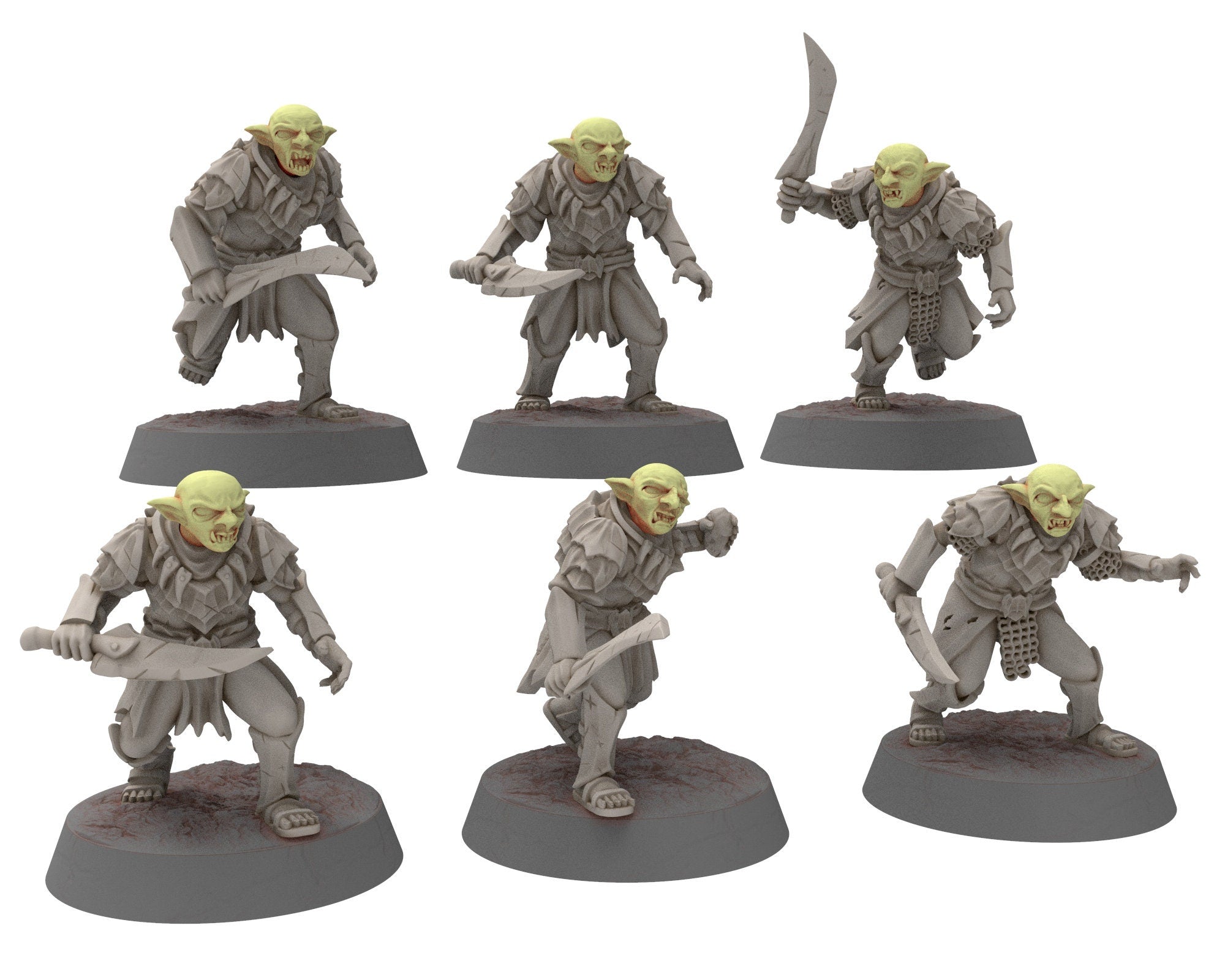 Goblin cave - Mercenary warriors Captain, Middle rings for wargame DnD, Frostgrave, LOTR... Modular miniatures Quatermaster3D