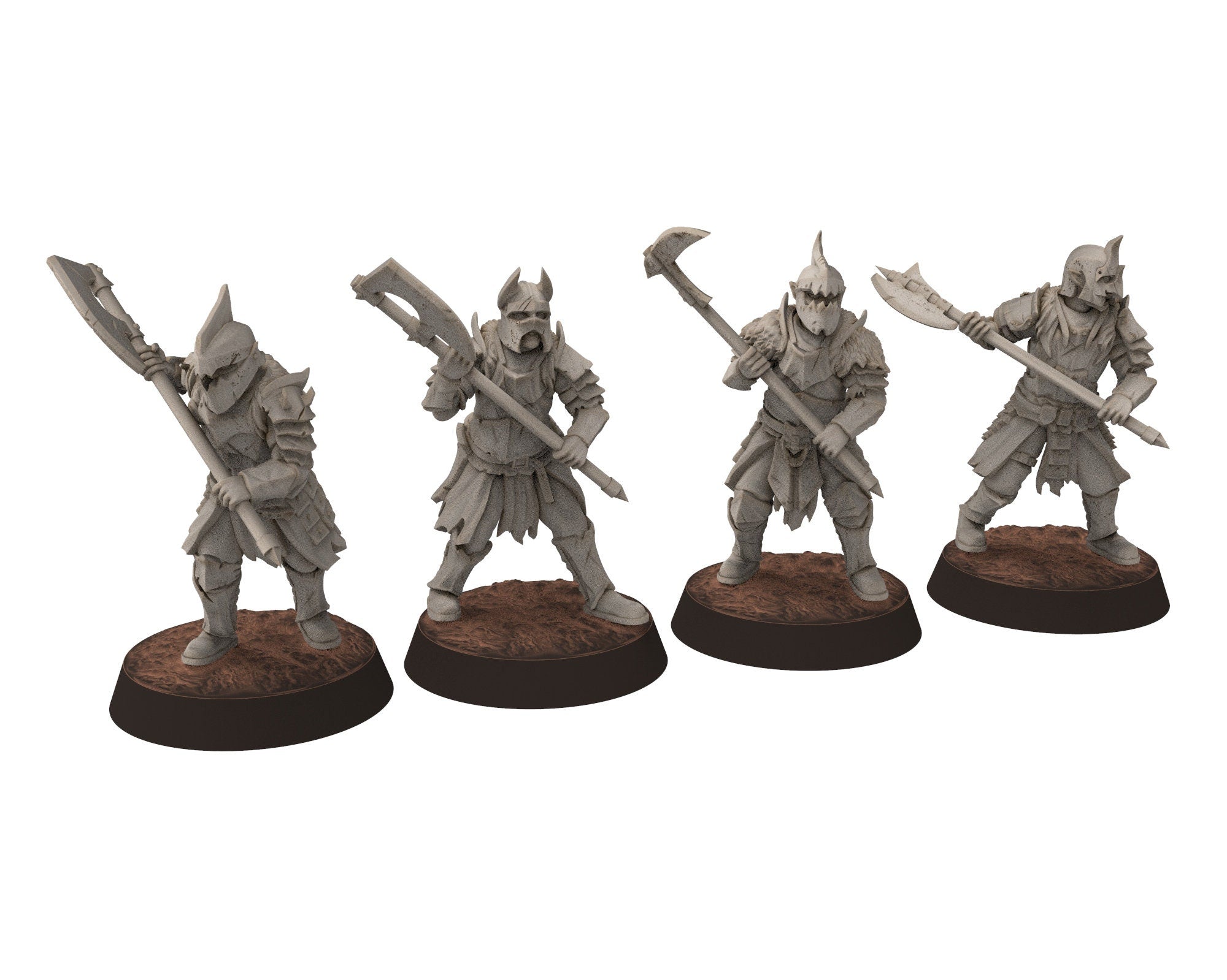 Orc horde - Captain V1 warriors warband, Middle rings miniatures for wargame D&D, LOTR, Frostgrave... Modular miniatures Quatermaster3D