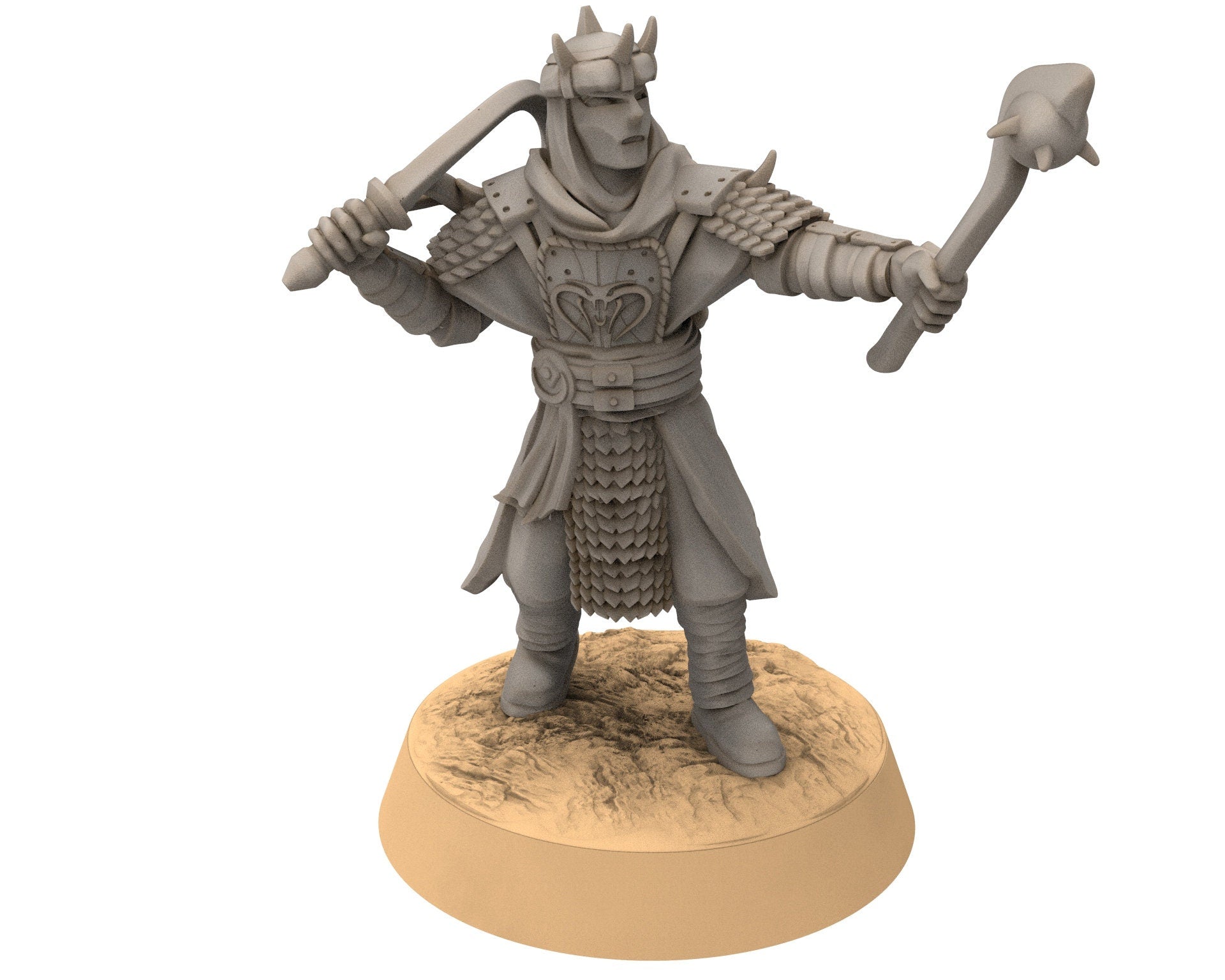 Harad - x2 Fallen Knights Axe, Berber nomads, Harad Bedouin Arabs Sarazins miniatures for wargame D&D, Lotr... Quatermaster3D