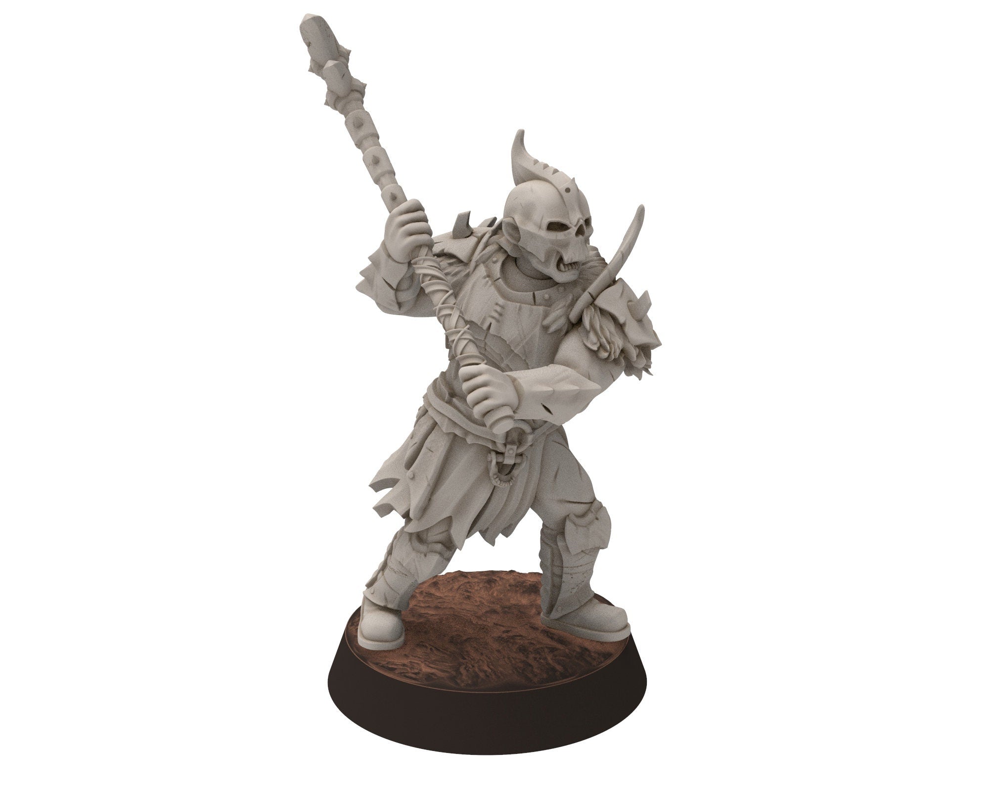 Orc horde - Fierce Warlord on foot warriors warband, Middle rings for wargame DnD, LOTR, Frostgrave... Modular miniatures Quatermaster3D