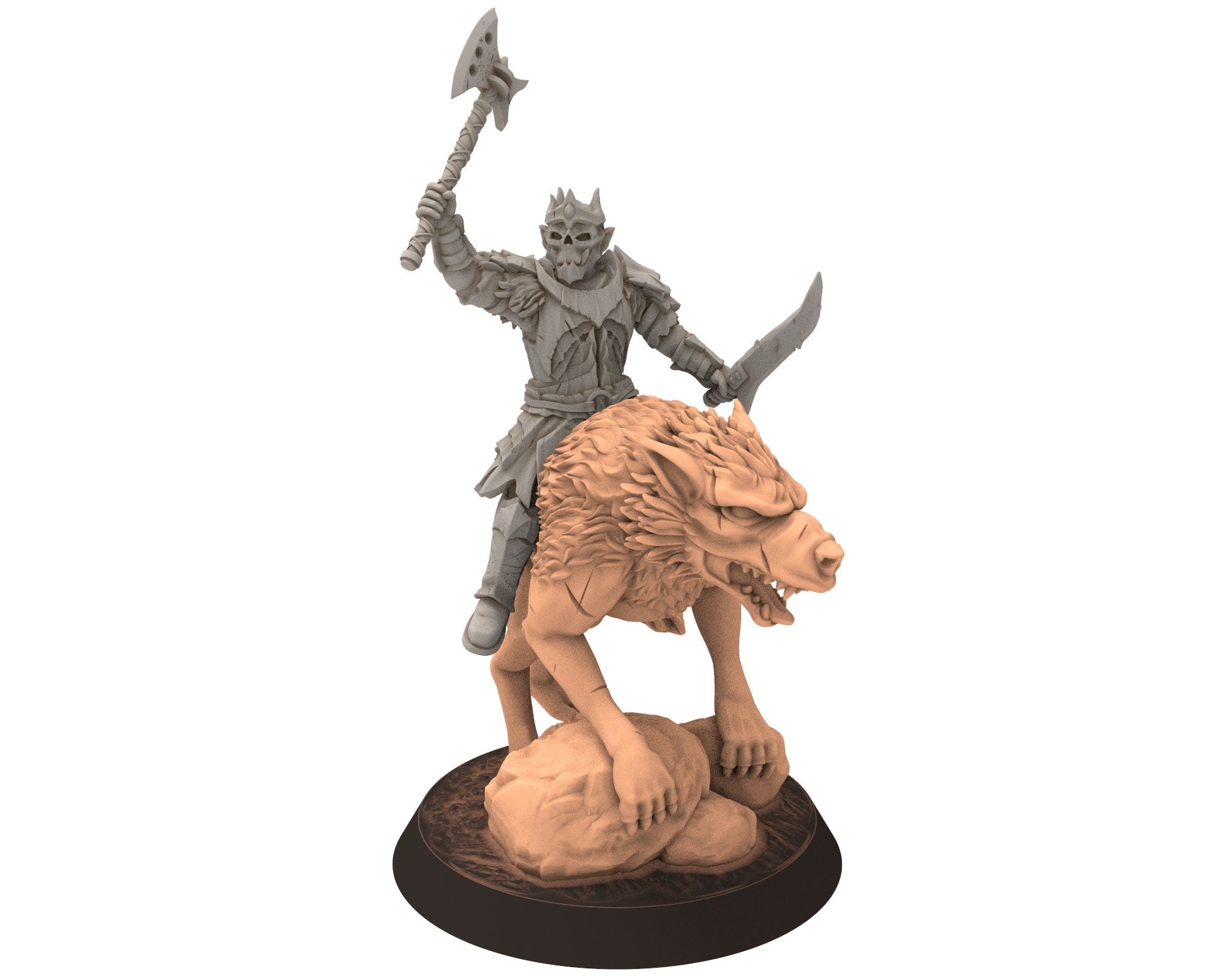 Orc horde - Fierce Warlord on foot warriors warband, Middle rings for wargame DnD, LOTR, Frostgrave... Modular miniatures Quatermaster3D