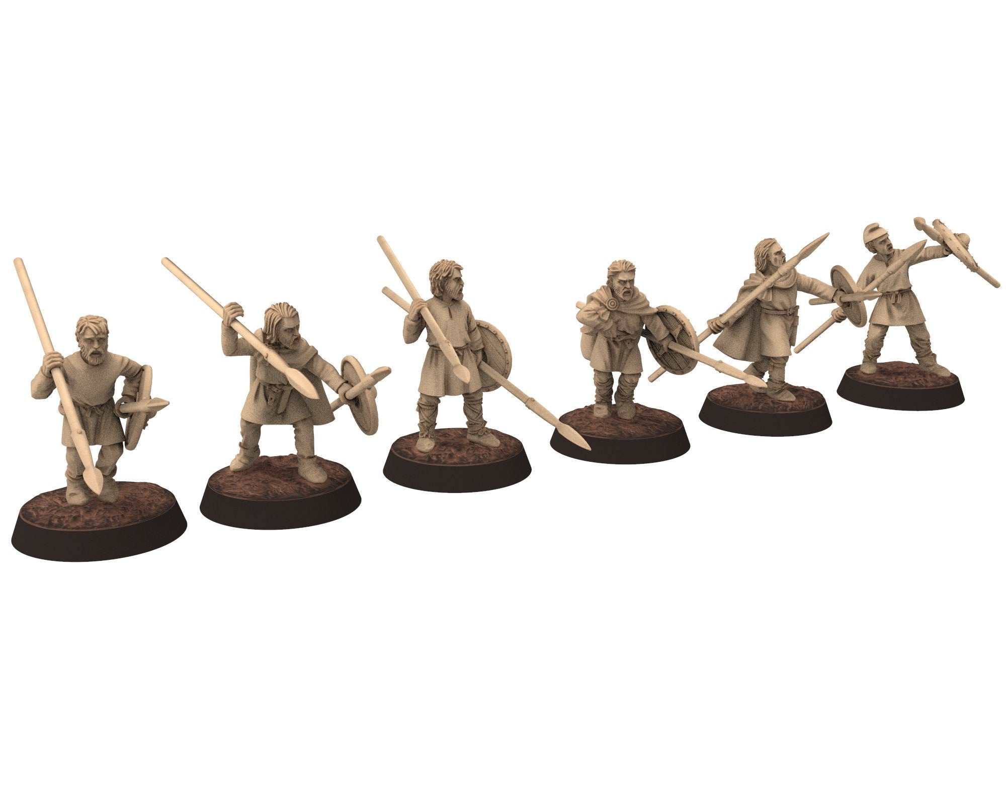 Dark Ages - Frankish Skirmishers on Foot Carolingian Frank Empire, Miniatures 28mm, Wargame Historical Saga... Medbury miniature