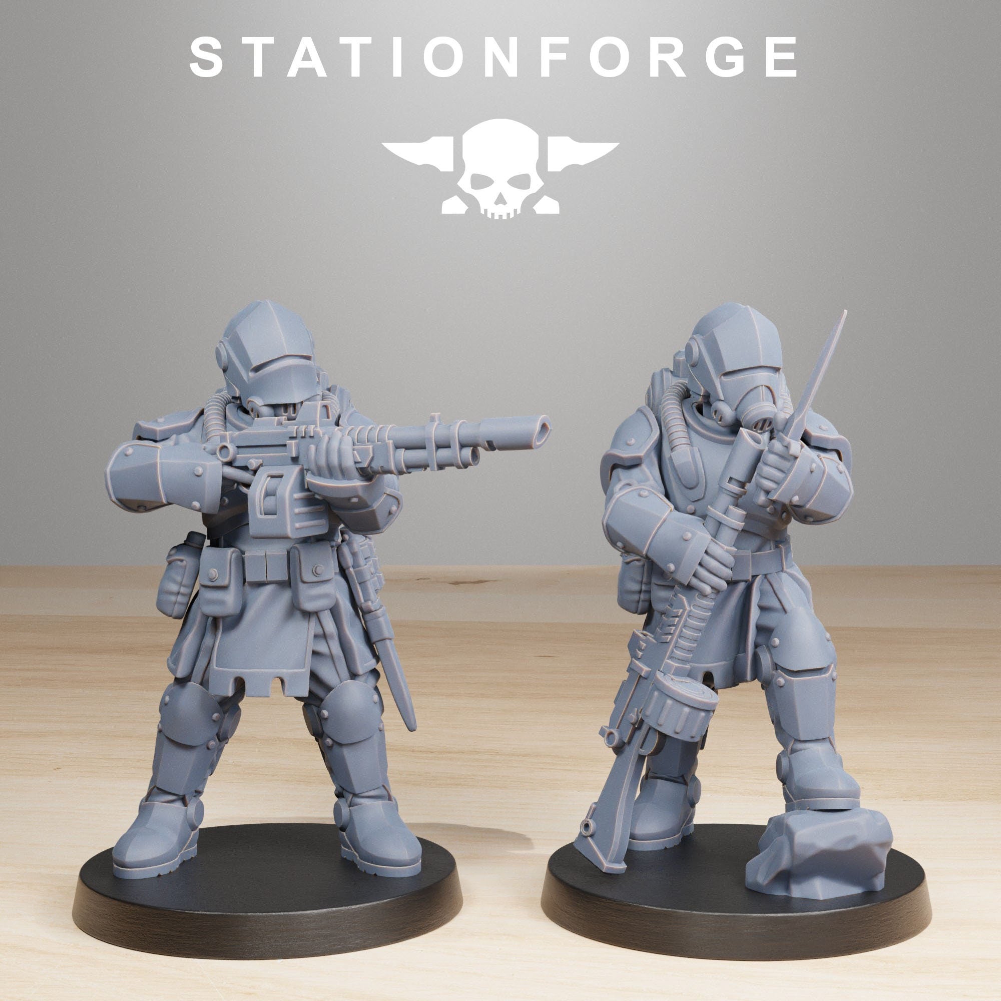 National Guard - x20 RoyalGuard Infantry, assassin, mechanized infantry, post apocalyptic empire, usable for tabletop wargame.