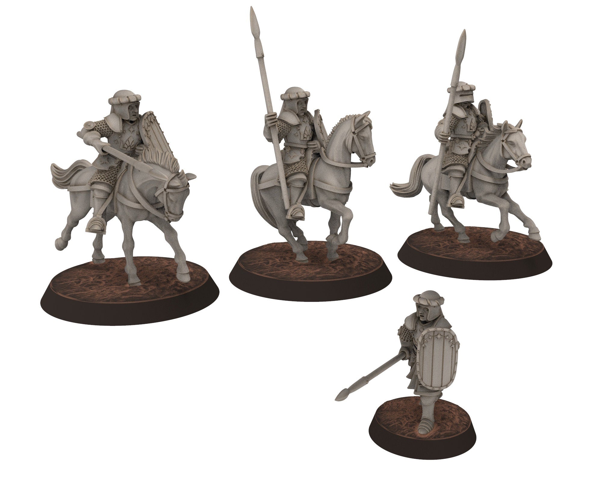 Ornor - Arnaudin Veteran Captain mounted, Lost Kingdom of the North, Misty Mountains, Medburry miniatures for wargame, DnD, Lotr