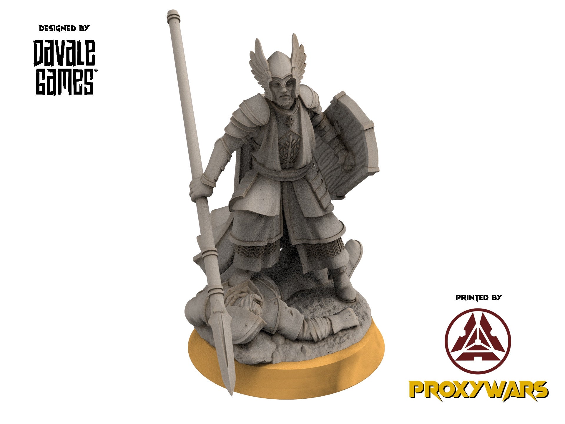 Gandor - Grey Castle 3x Guards of the Grey Tree foot, Banner Protectors of the shire, miniatures for wargame D&D, Lotr...