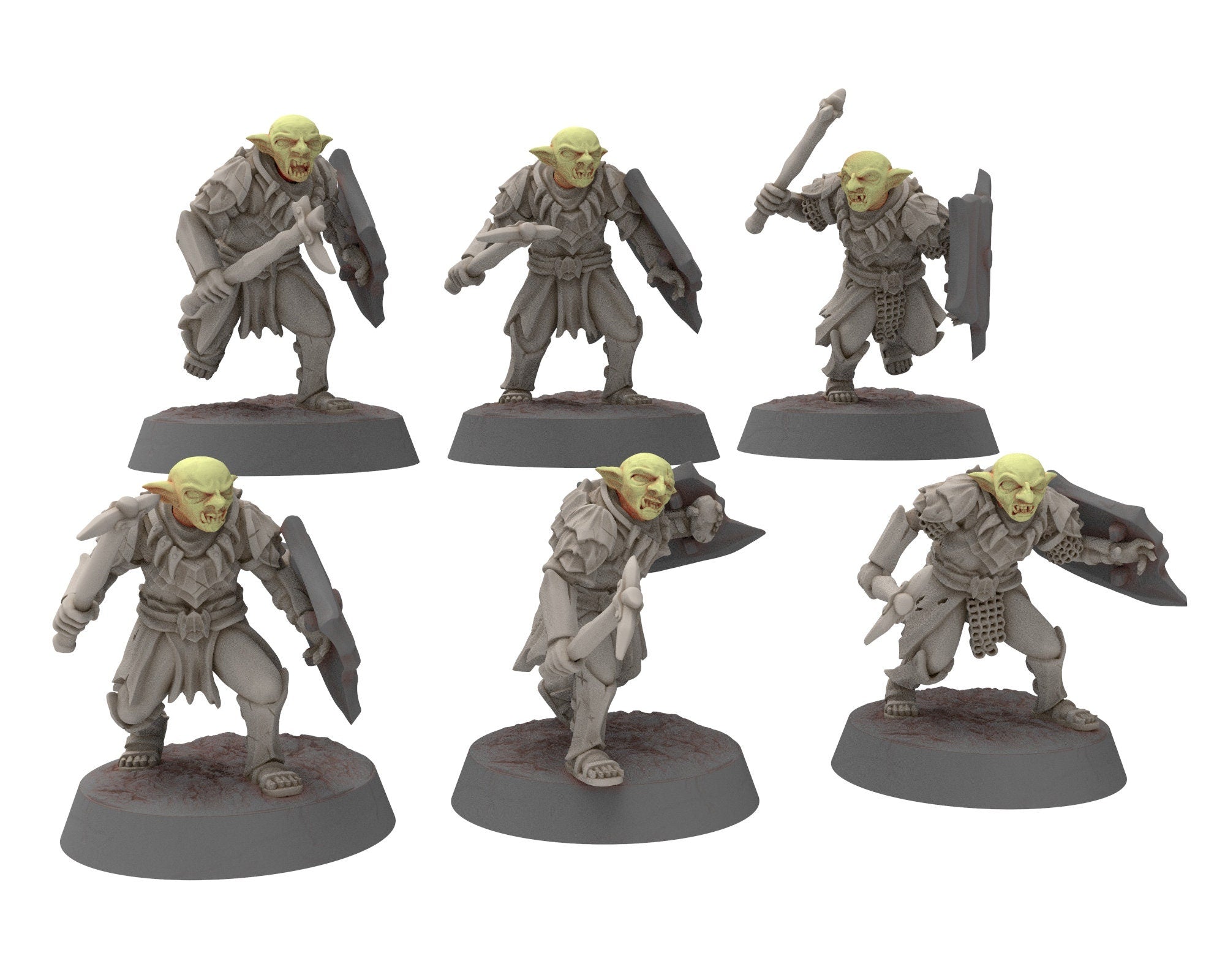Goblin cave - Mercenary warriors Captain, Middle rings for wargame DnD, Frostgrave, LOTR... Modular miniatures Quatermaster3D