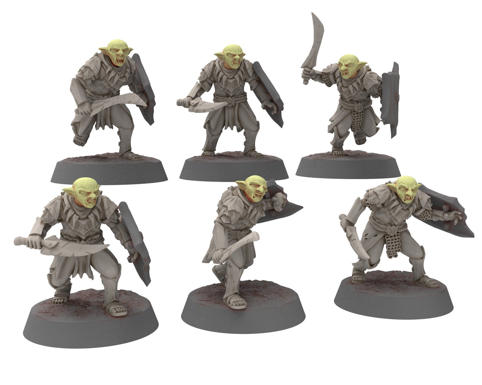 Goblin cave - Mercenary warriors Captain, Middle rings for wargame DnD, Frostgrave, LOTR... Modular miniatures Quatermaster3D