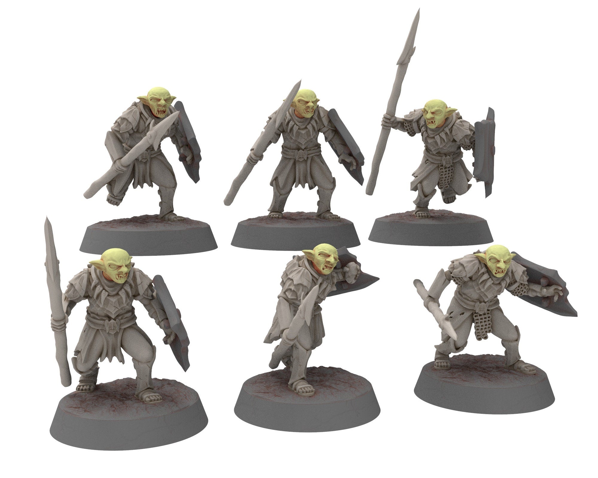 Goblin cave - Mercenary warriors Captain, Middle rings for wargame DnD, Frostgrave, LOTR... Modular miniatures Quatermaster3D