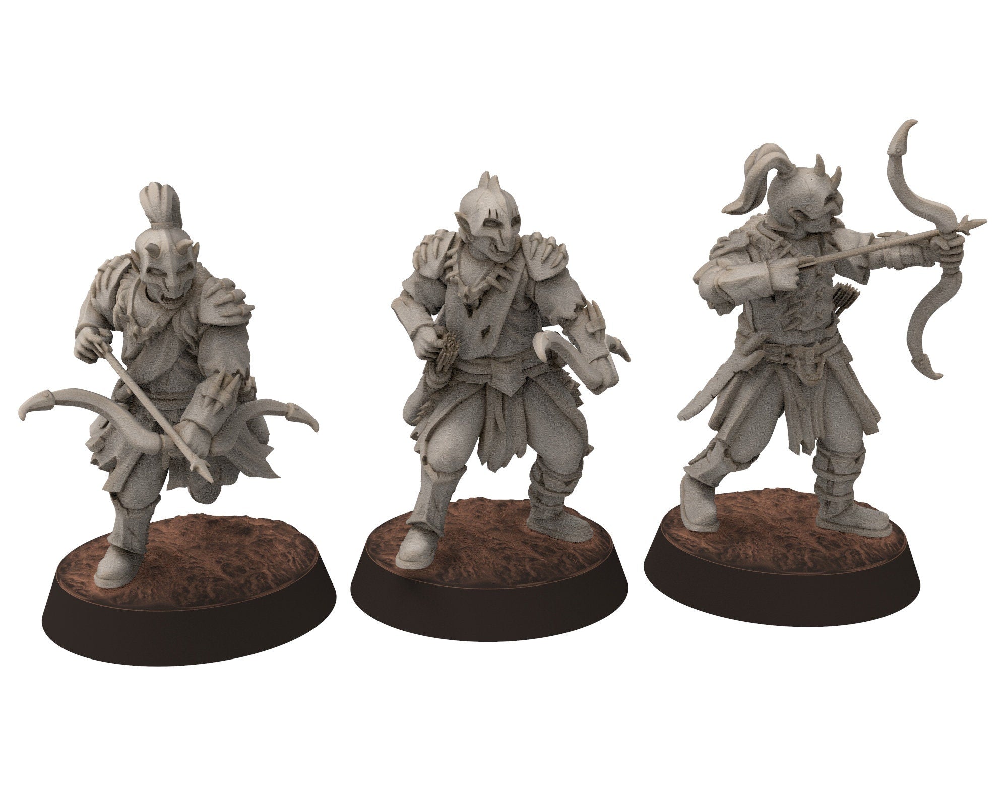 Orc horde - Bowmen warriors warband, Middle rings miniatures for wargame D&D, LOTR, Frostgrave... Modular miniatures Quatermaster3D