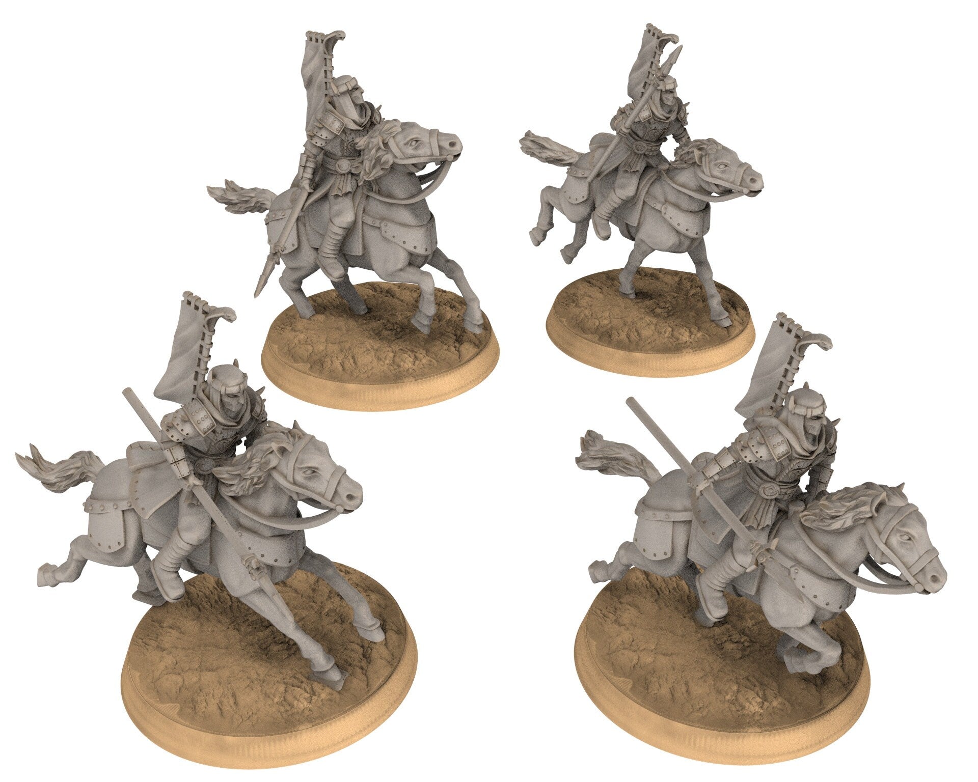 Harad - x2 Cobra Cult Command Pack, Berber nomads, Harad Bedouin Arabs Sarazins miniatures for wargame D&D, Lotr... Quatermaster3D